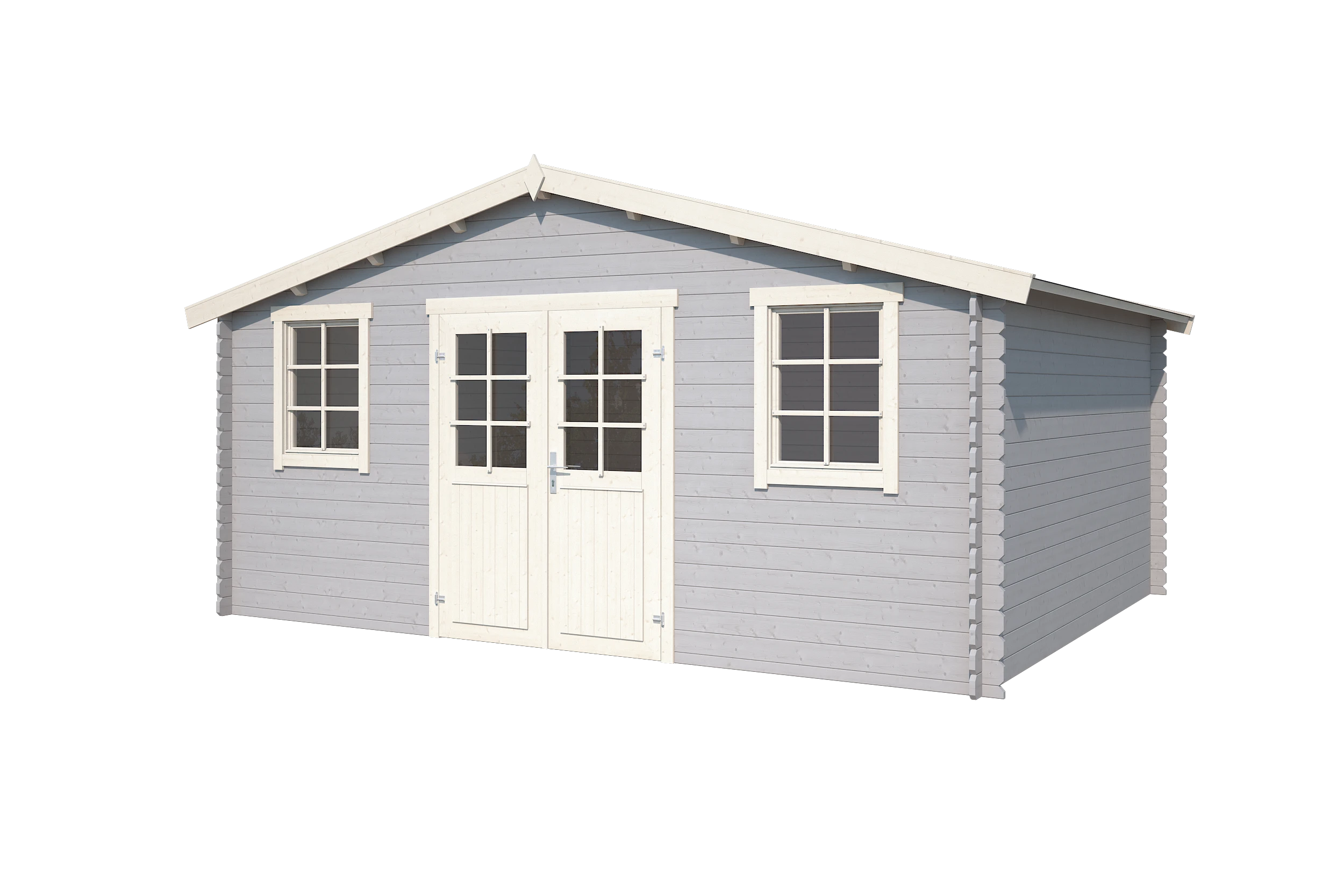 Outdoor Life Blokhut Udo Platinum Grey-Wit 480 x 300 cm - Afbeelding 2