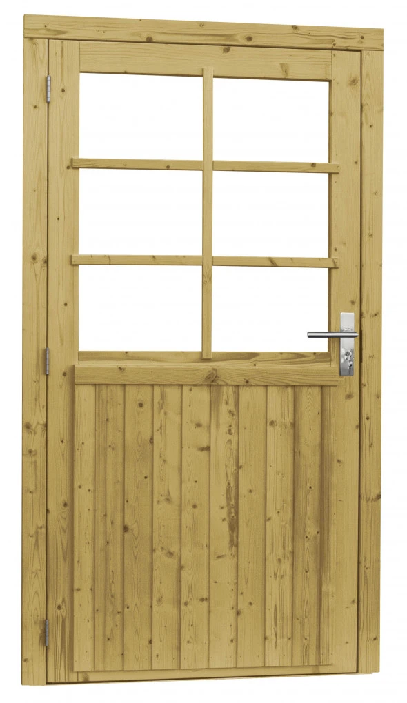 Vuren Glasdeur 6-Ruits 112 x 201 cm Groen Geïmpregneerd - Afbeelding 1