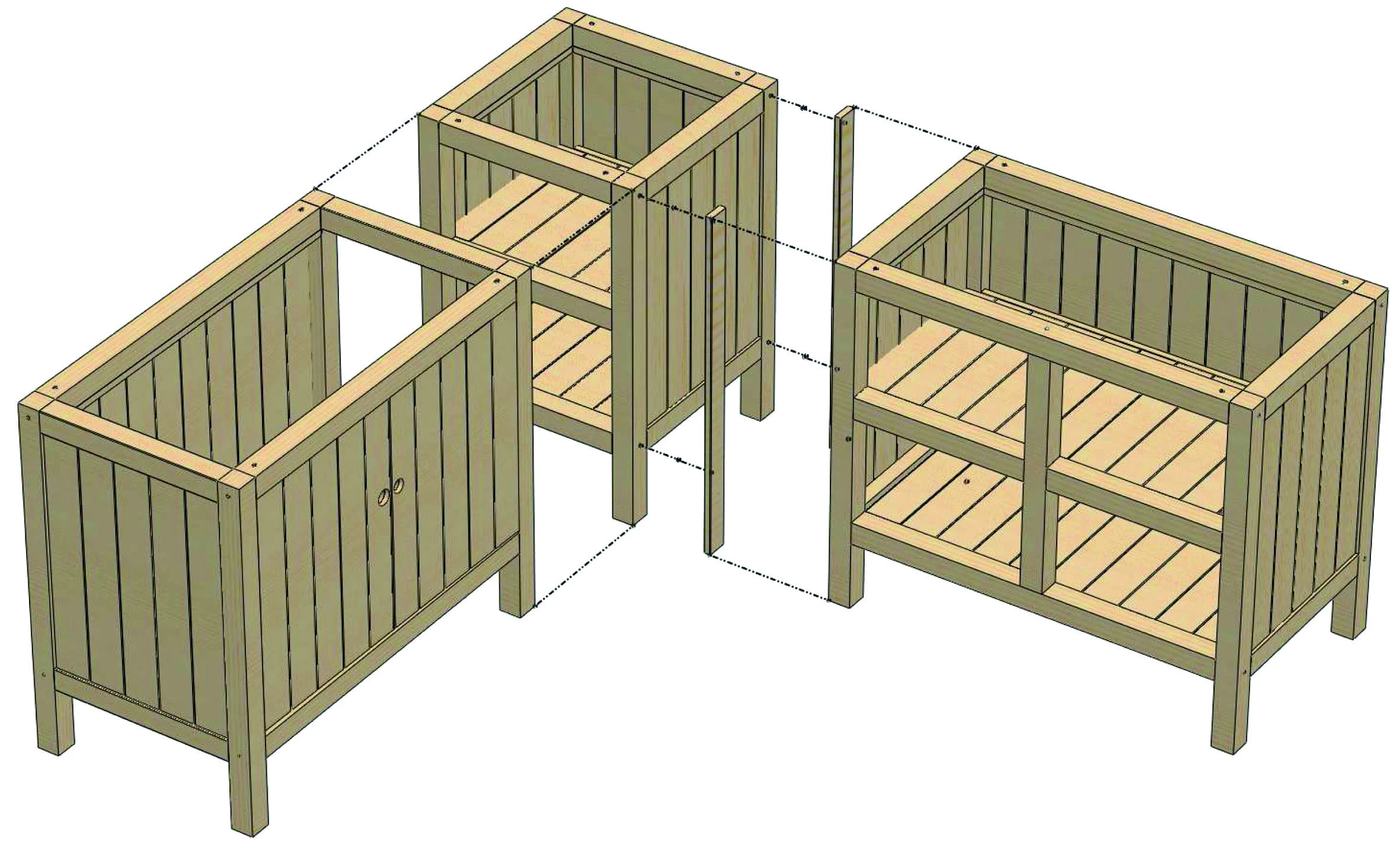 Trendhout Latten Hoekopstelling Buffet Serie - Afbeelding 2