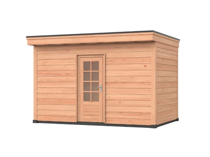 Douglas overkapping, 400 x 300, Met achterwand en schuur, Westwood DIY - Afbeelding 1