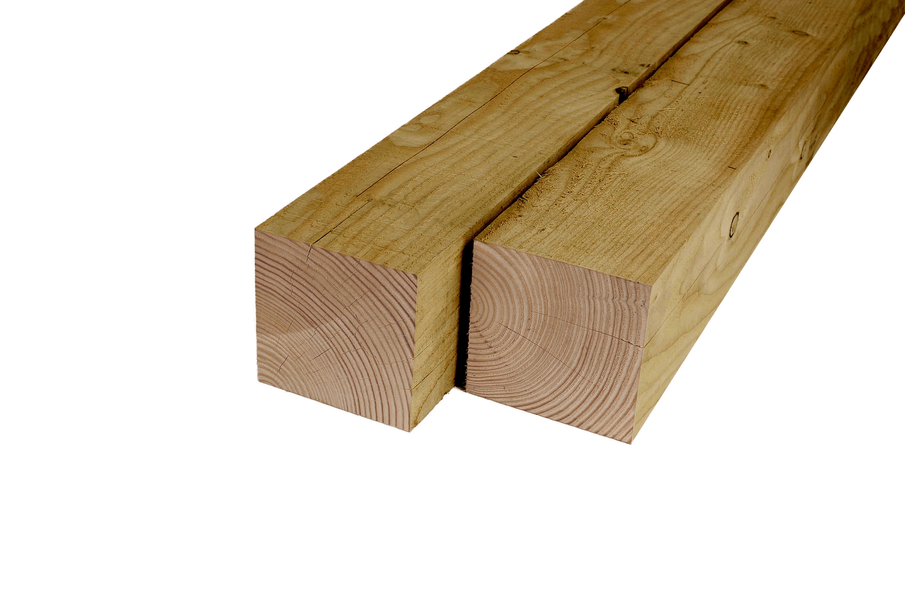 Douglas Paal 12 x 12 cm (120 x 120 mm) Fijnbezaagd Geïmpregneerd - Lengte 400 cm - Afbeelding 1