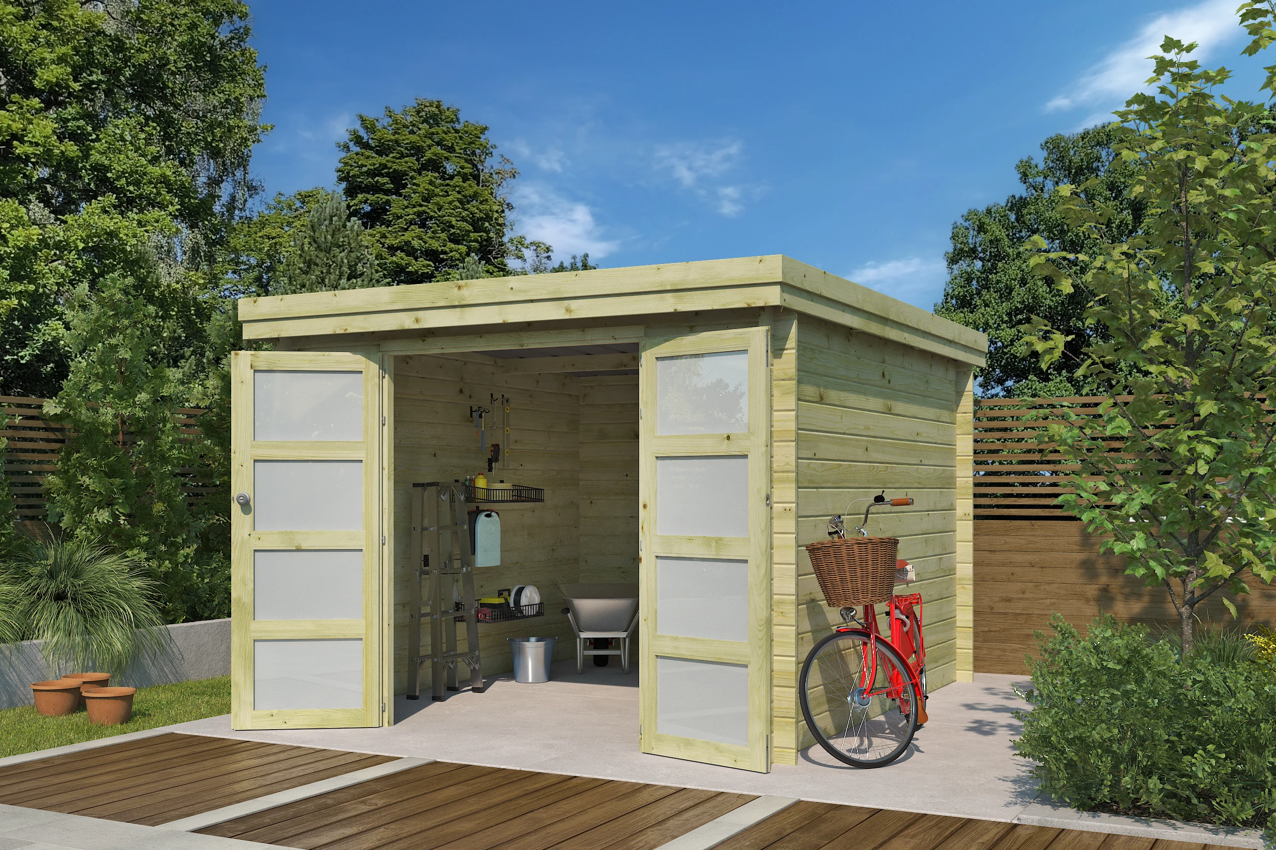 Woodlands Blokhut Oregon Groen Geïmpregneerd 295 x 325 cm - Afbeelding 3