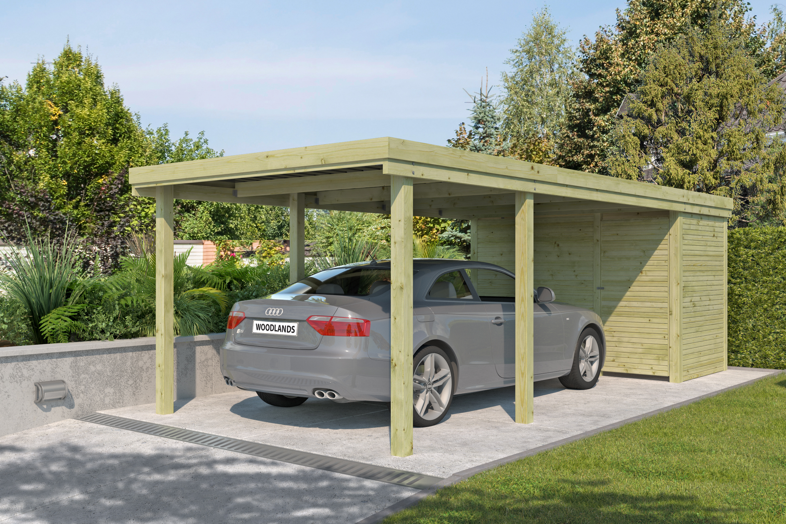 Woodlands Carport Q-Line Bremen QB 307 x 720 cm - Afbeelding 2