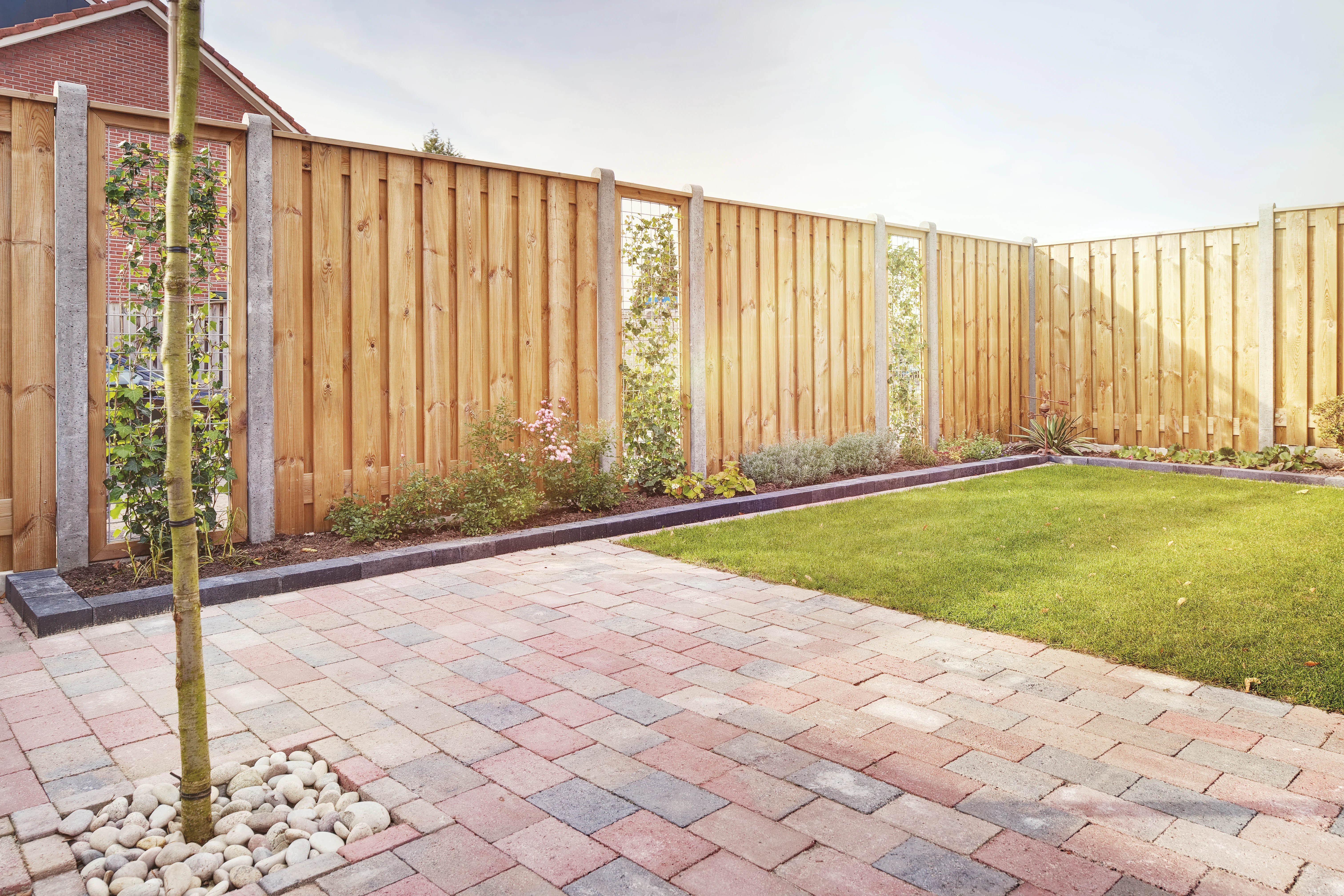 Beton Tussenpaal 10 x 10 cm (100 x 100 mm) Ruw Grijs - Lengte 280 cm - Afbeelding 2