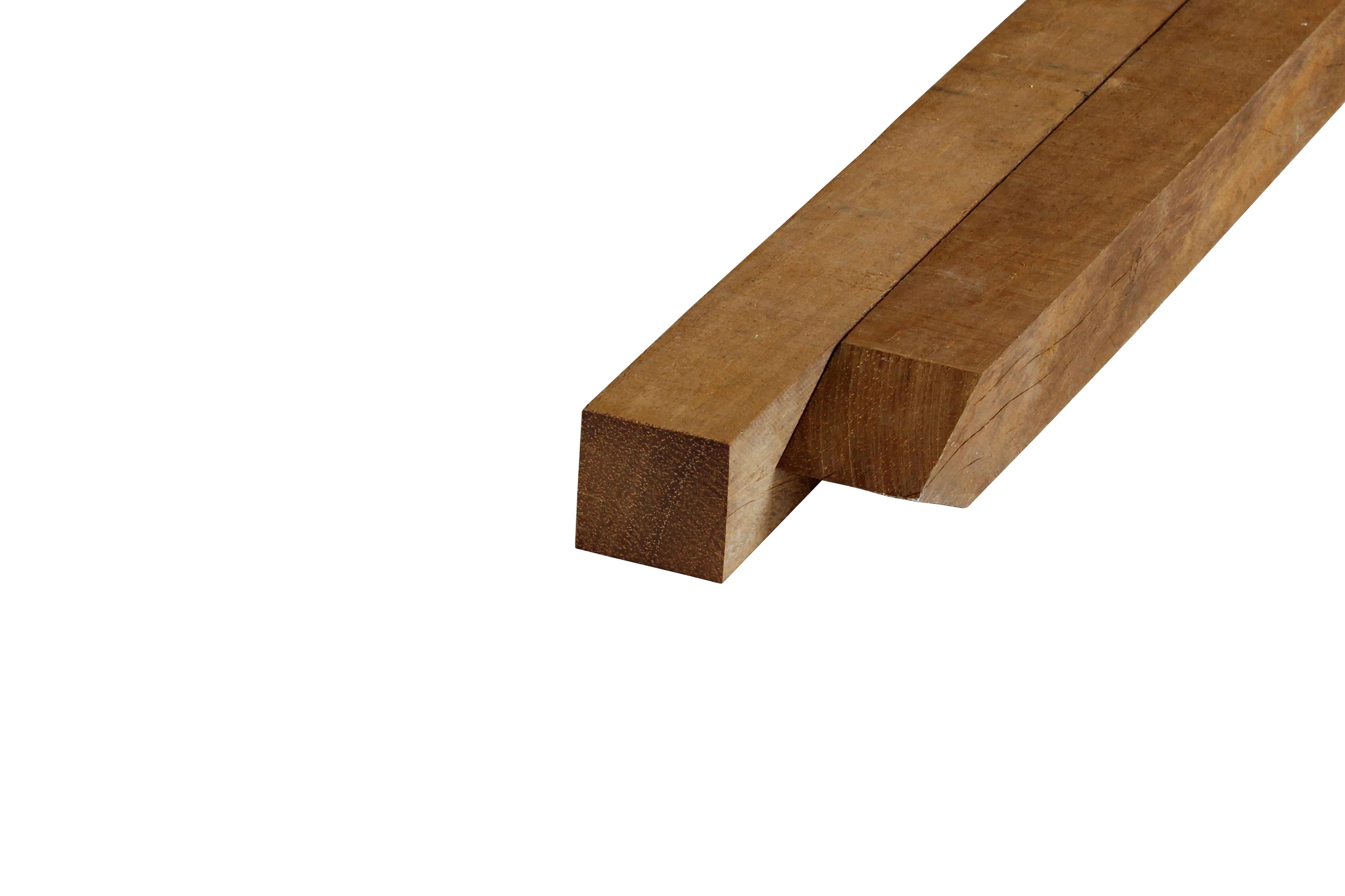 Hardhout Azobe Paal 5 x 5 cm (50 x 50 mm) Fijnbezaagd - Lengte 150 cm - Afbeelding 1