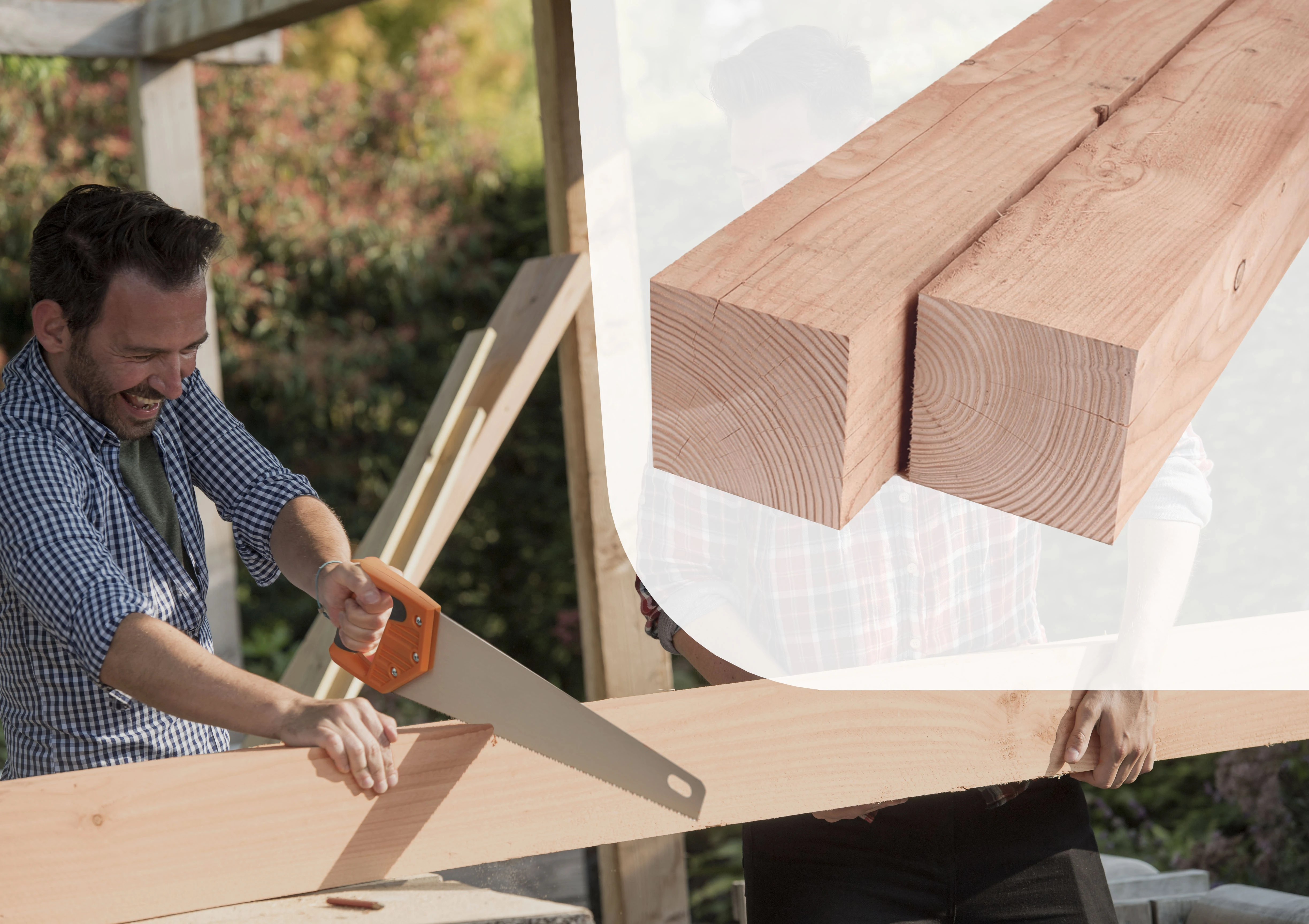 Douglas Paal 12 x 12 cm (120 x 120 mm) Fijnbezaagd - Lengte 500 cm - Afbeelding 2