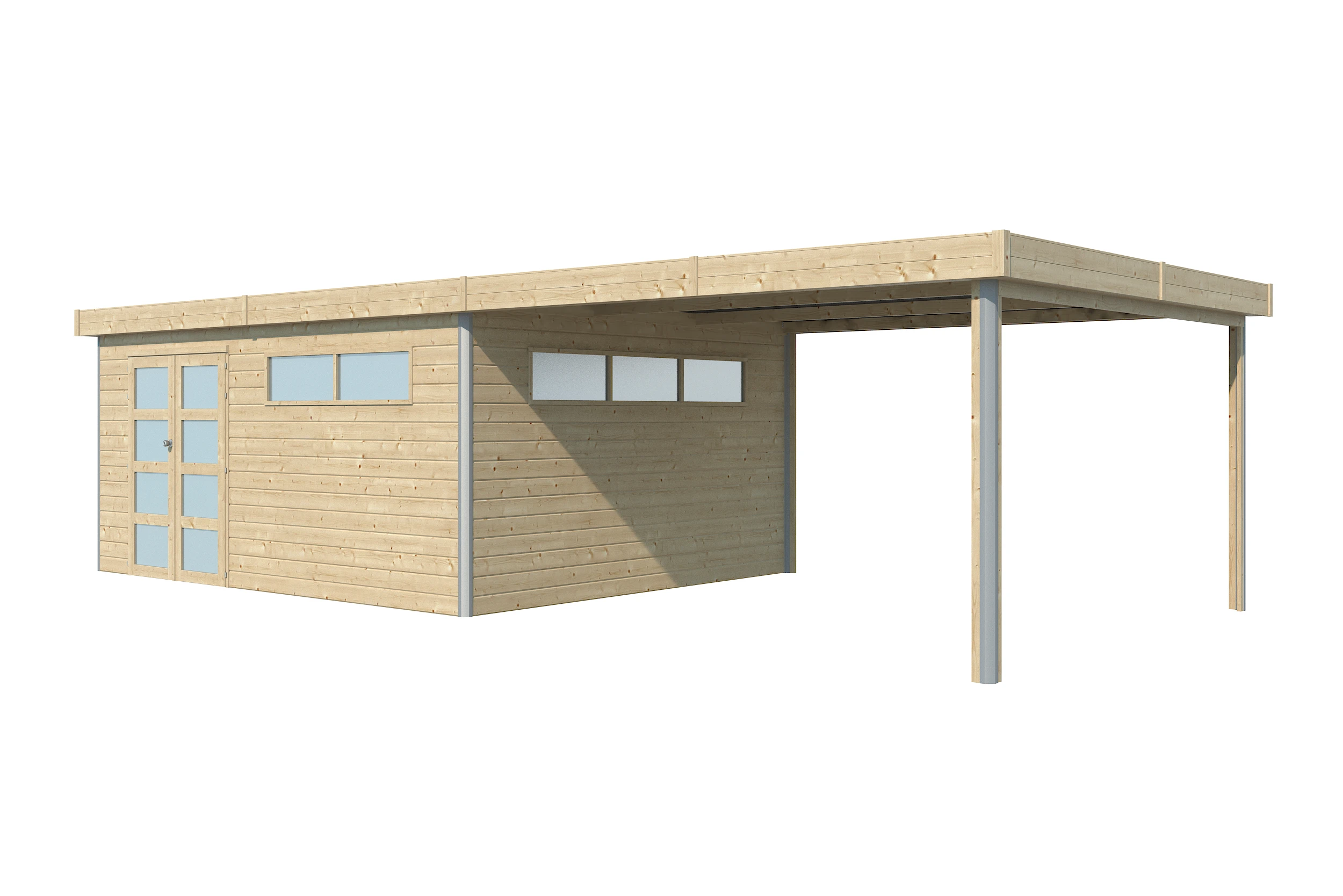 Woodlands Blokhut Kasuko met Overkapping en Dakisolatie 885 x 385 cm - Afbeelding 3