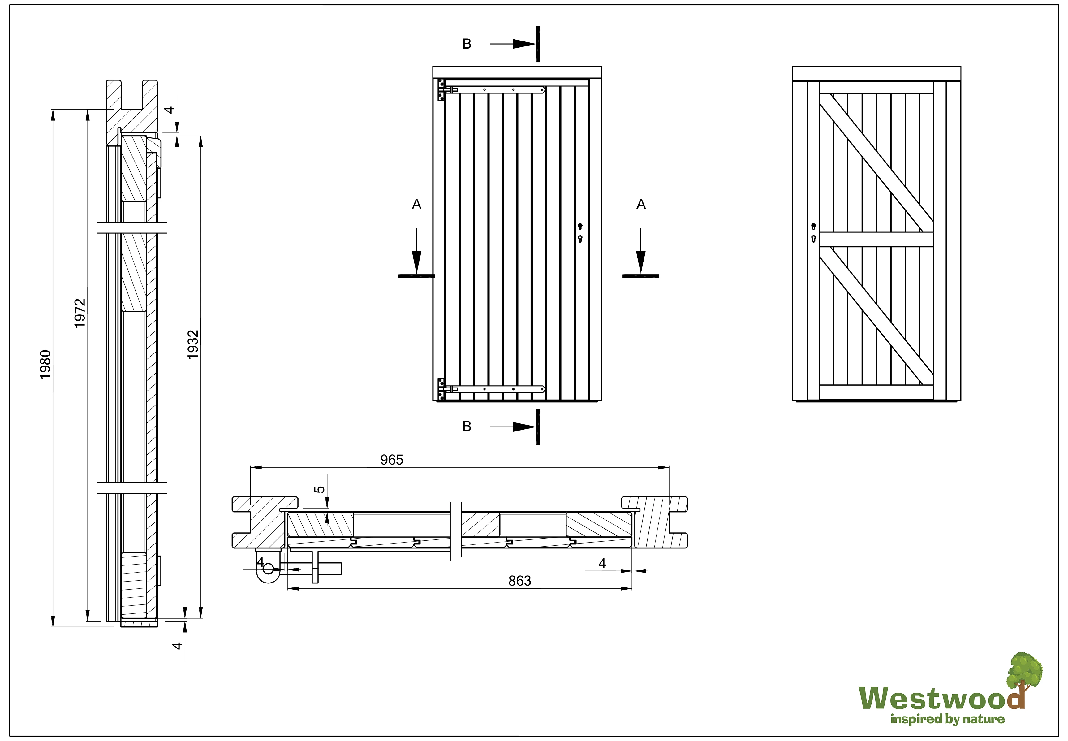 Douglas Enkele Deur Dicht Rechtsdraaiend 102 x 202 cm - Afbeelding 2