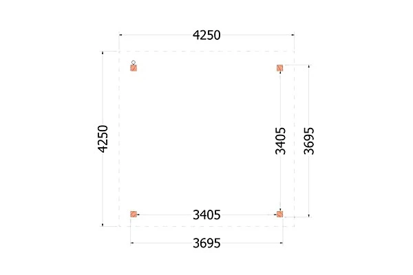 Trendhout Douglas Overkapping Florence 425 x 425 cm - Afbeelding 2