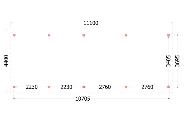 Trendhout Douglas Overkapping Zadeldak XL 1110 x 440 cm - Afbeelding 2
