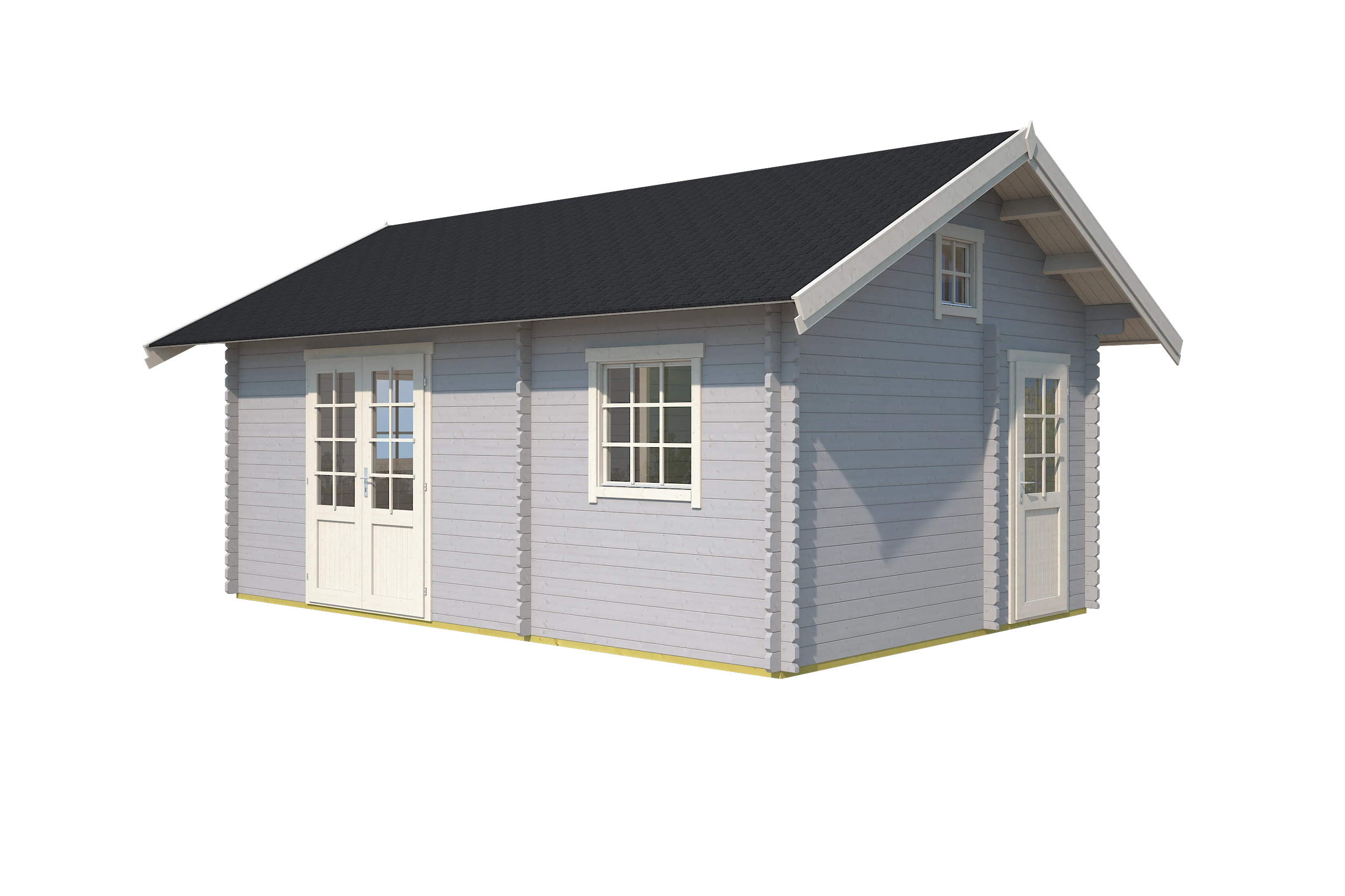 Outdoor Life Blokhut Caroline Platinum Grey-Wit 575 x 390 cm - Afbeelding 1