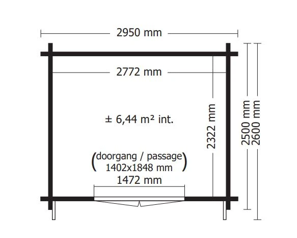Woodlands Blokhut Umea 300 x 250 cm - Afbeelding 8