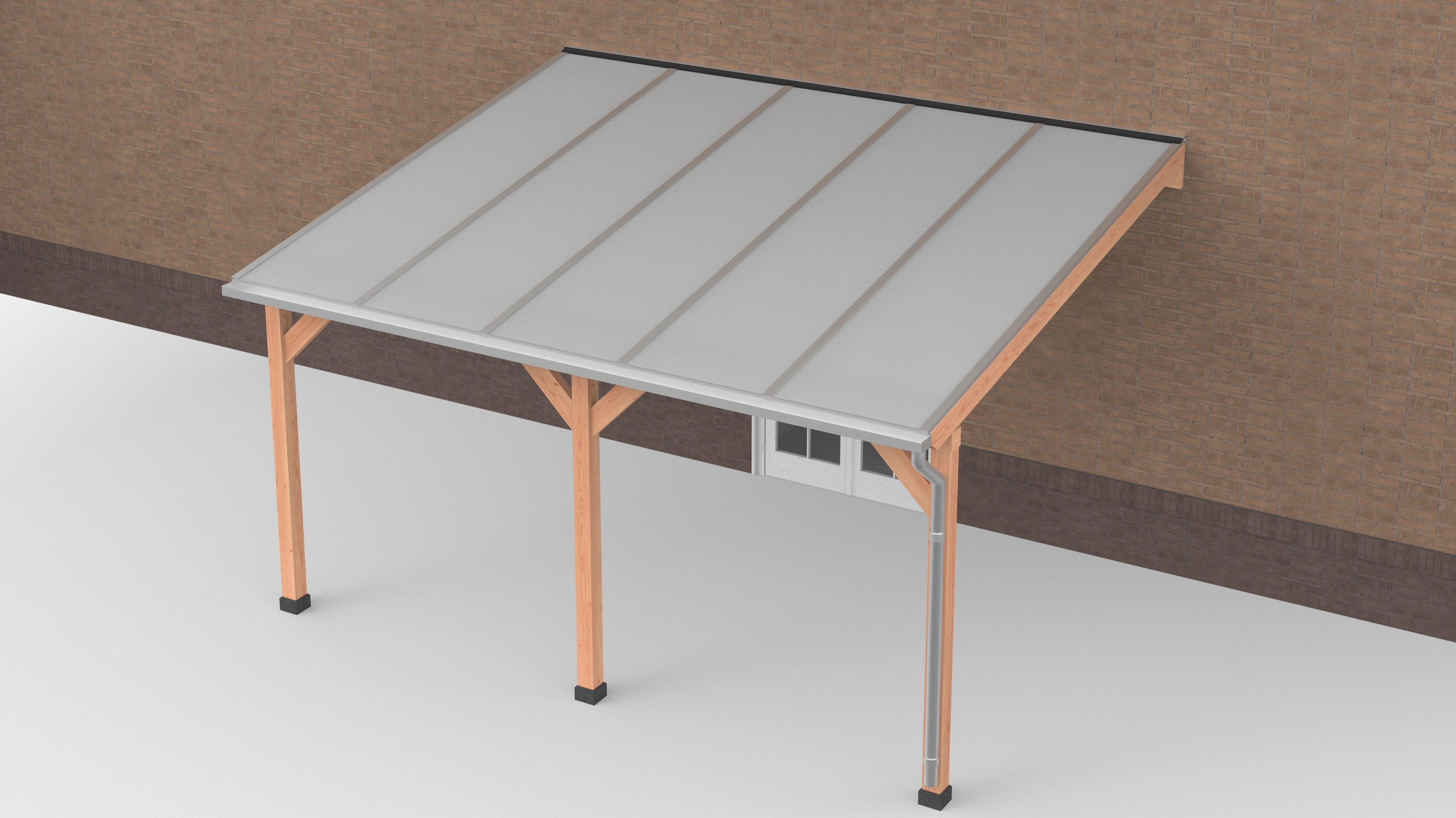 Douglas Terrasoverkapping Polycarbonaat Opaal Geschaafd 500 x 400 cm - Afbeelding 1