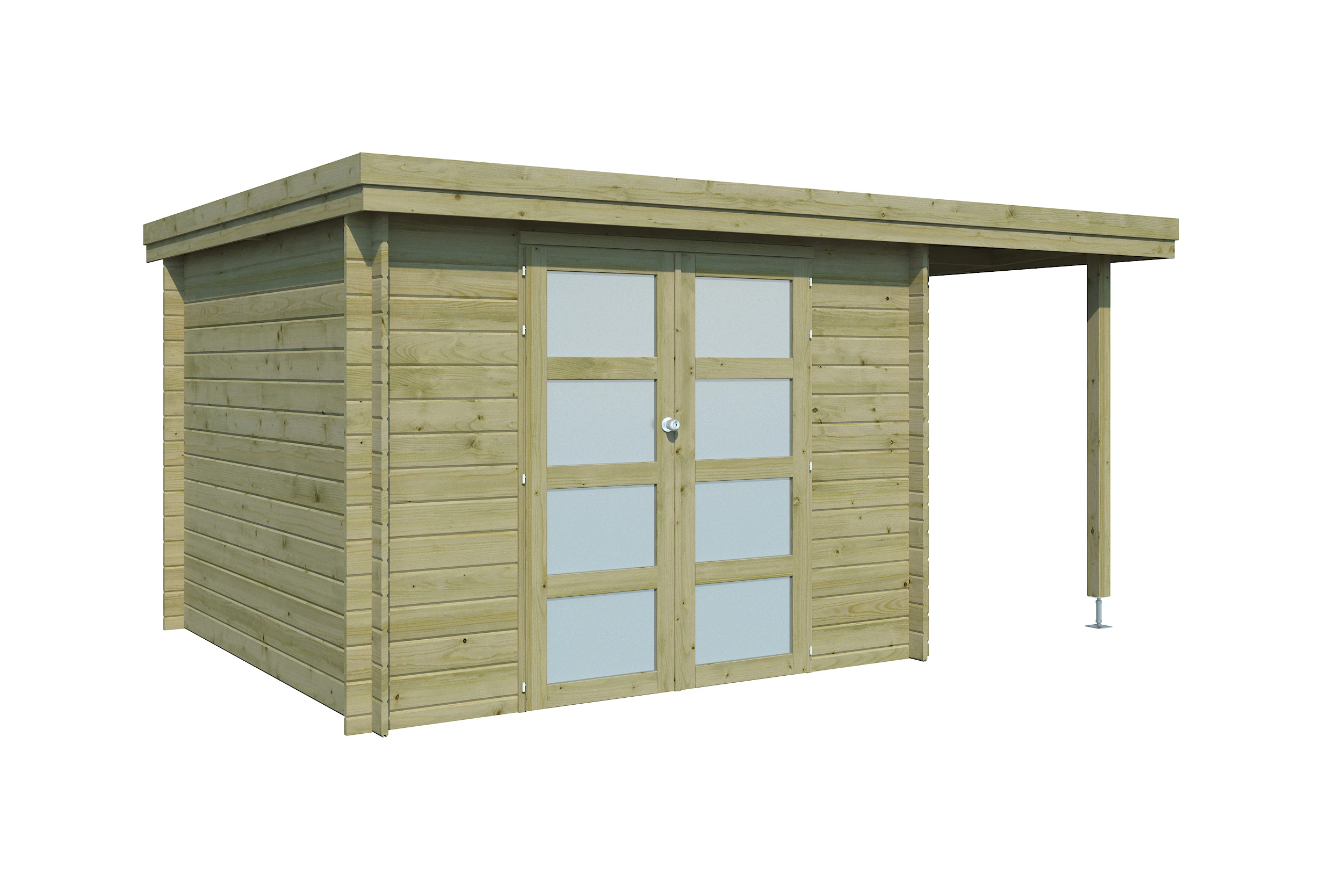 Woodlands Blokhut Oregon met Overkapping Geïmpregneerd 445 x 295 cm - Afbeelding 2