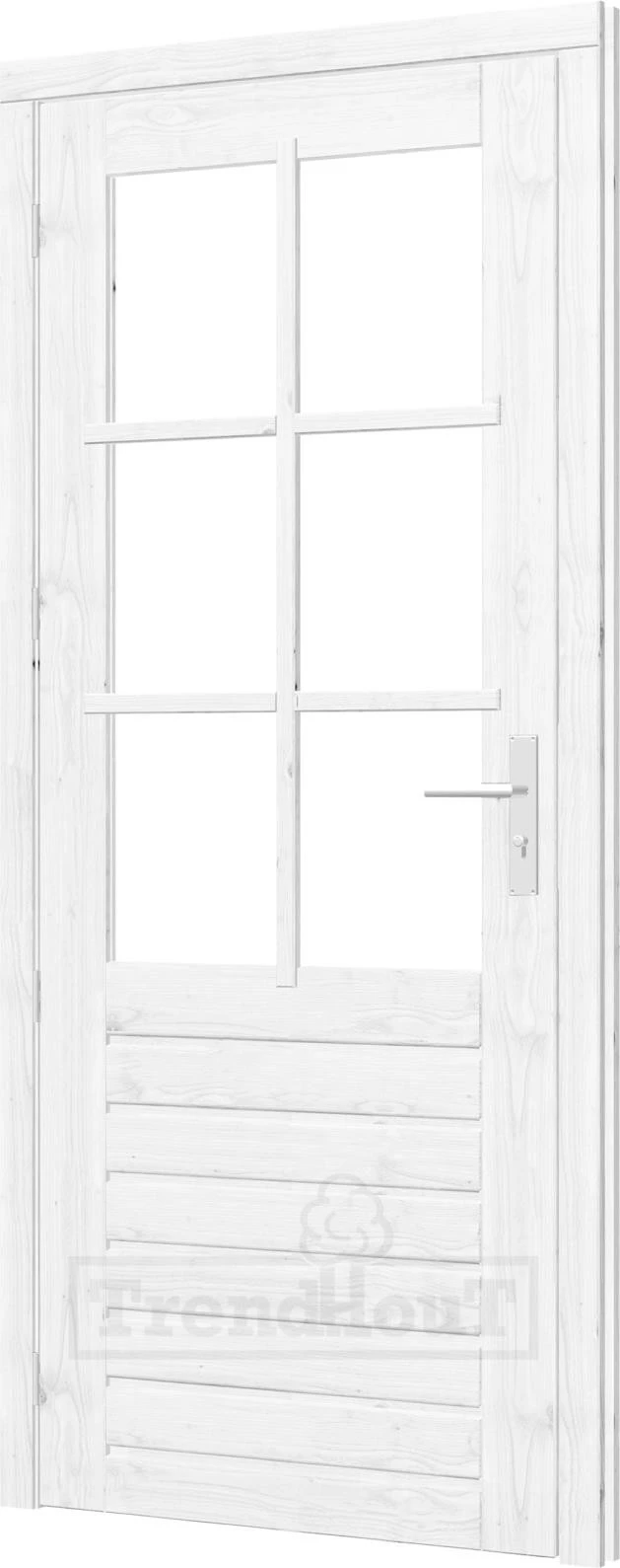 Trendhout Stapeldorpeldeur Enkele Deur Linksdraaiend Wit Gespoten 96.4 x 213.6 cm - Afbeelding 1