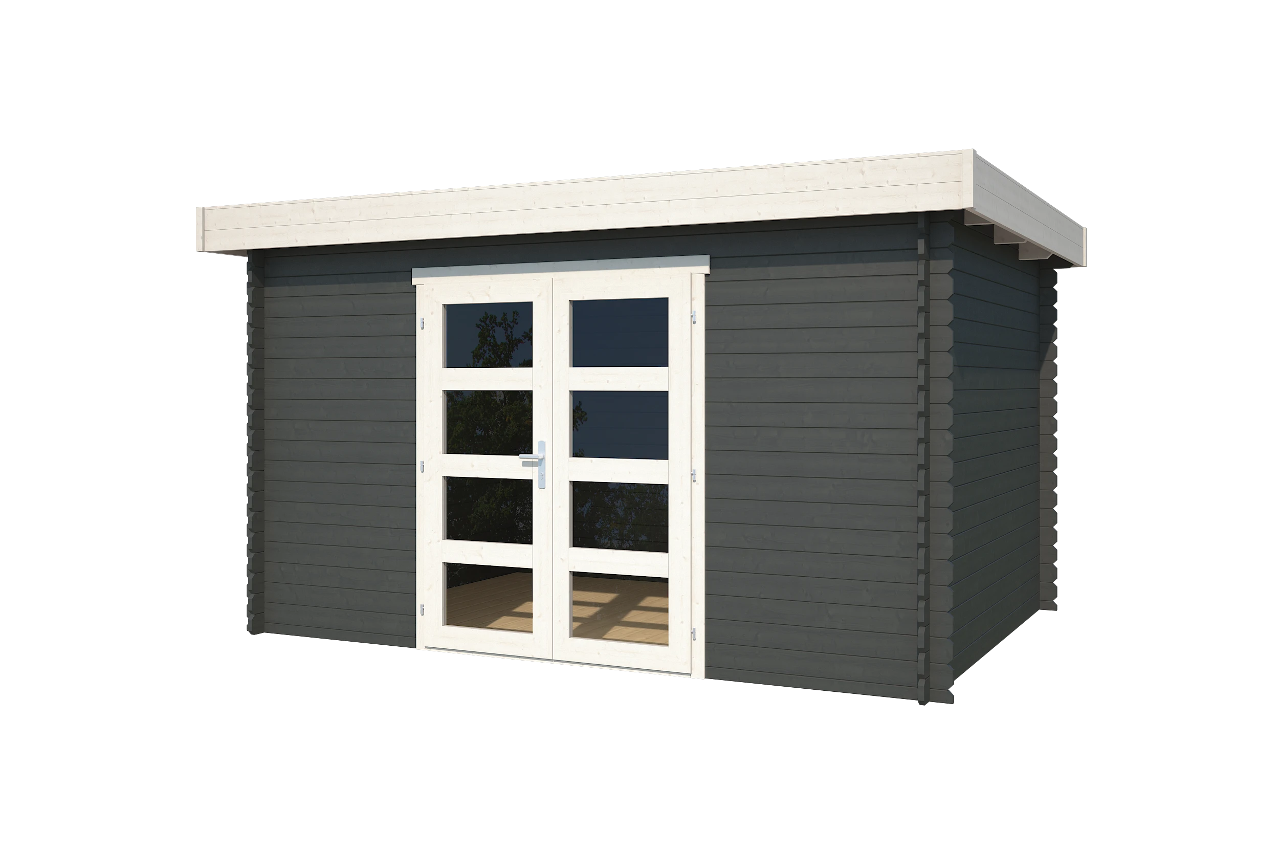 Outdoor Life Blokhut Mikkel Carbon Grey-Wit 380 x 275 cm - Afbeelding 2