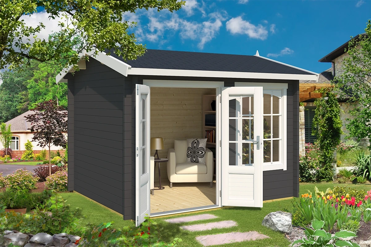 Tuinhuis Alex Carbon-Grey 300 x 250 cm - Afbeelding 1