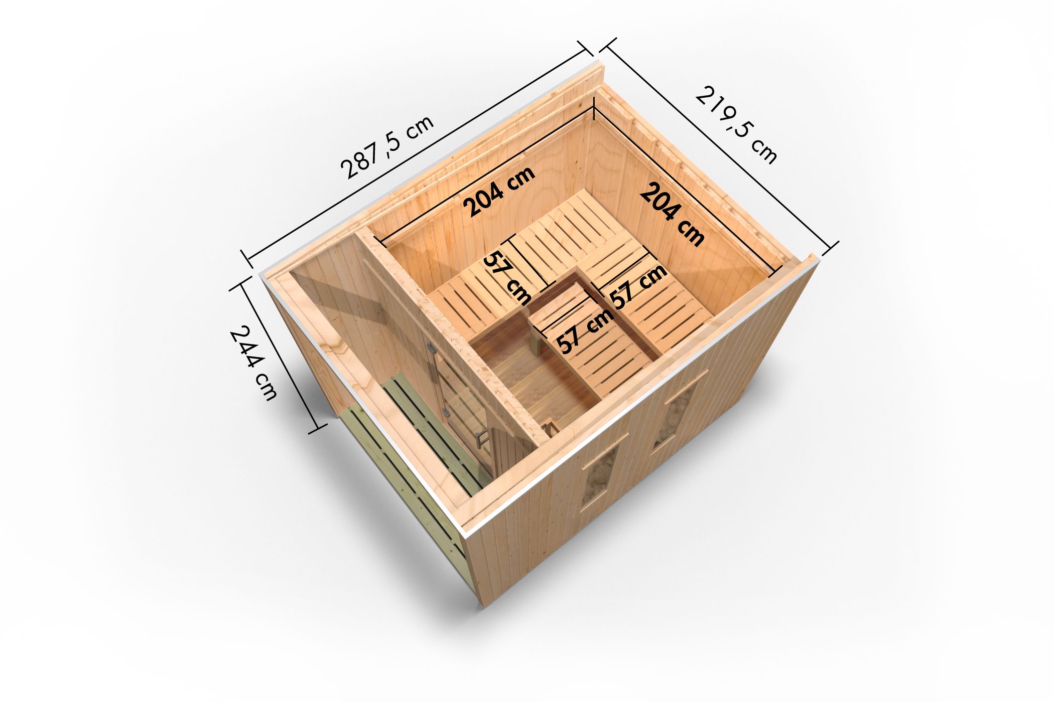 Karibu Sauna Culemborg Bio Combi 220 x 288 x 244 cm - Afbeelding 13