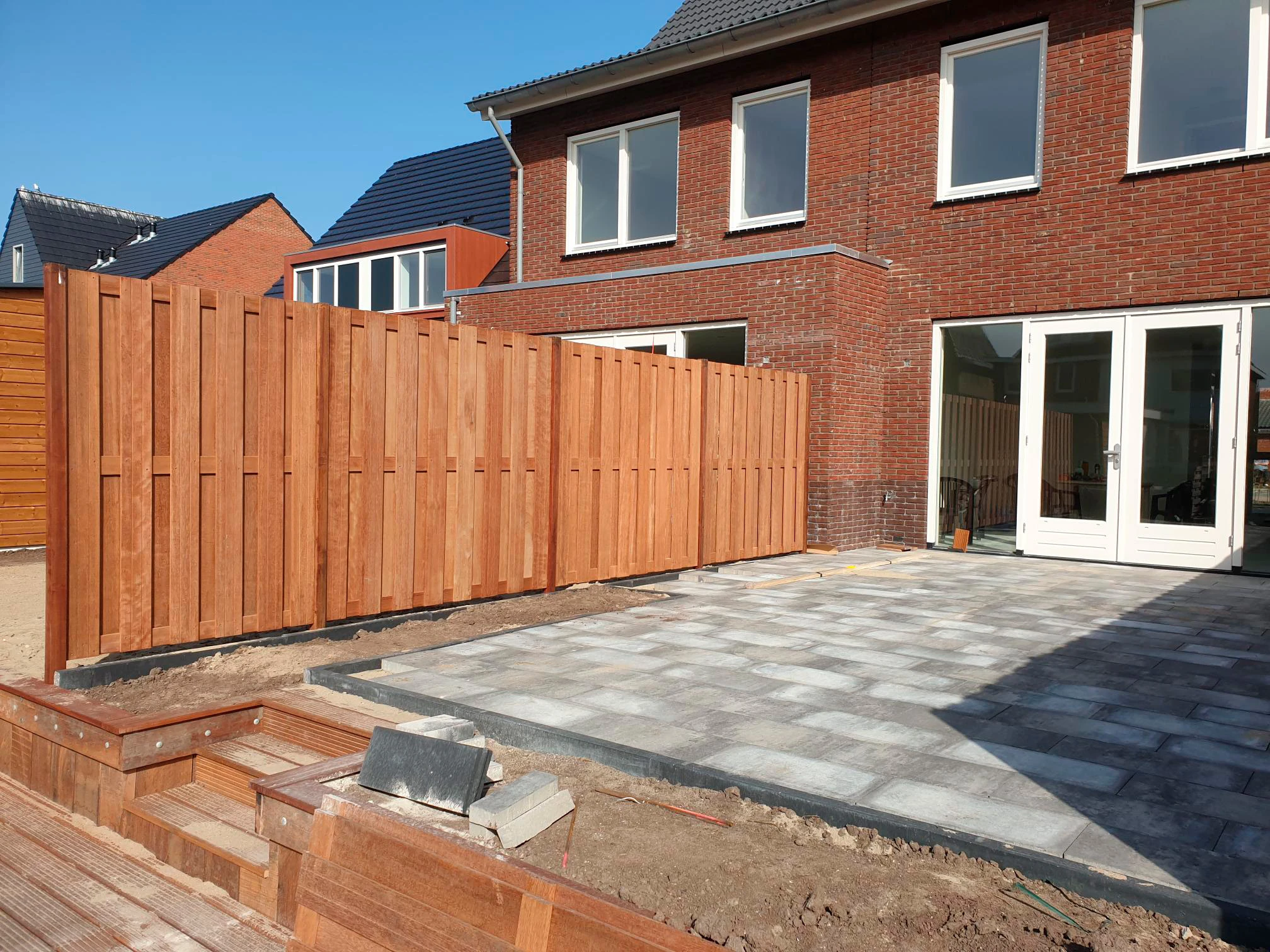 Hardhout Schutting Geschaafd 180 x 180 cm - Afbeelding 7