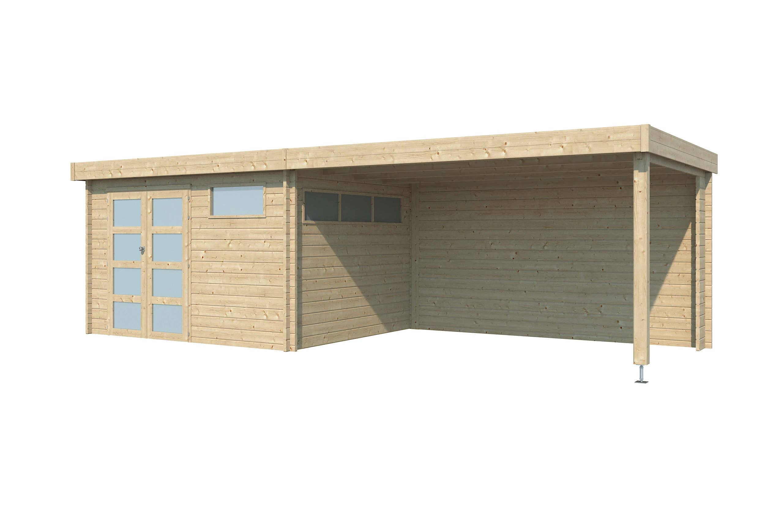 Woodlands Blokhut Modern met Overkapping - 755 x 295 cm - Afbeelding 6