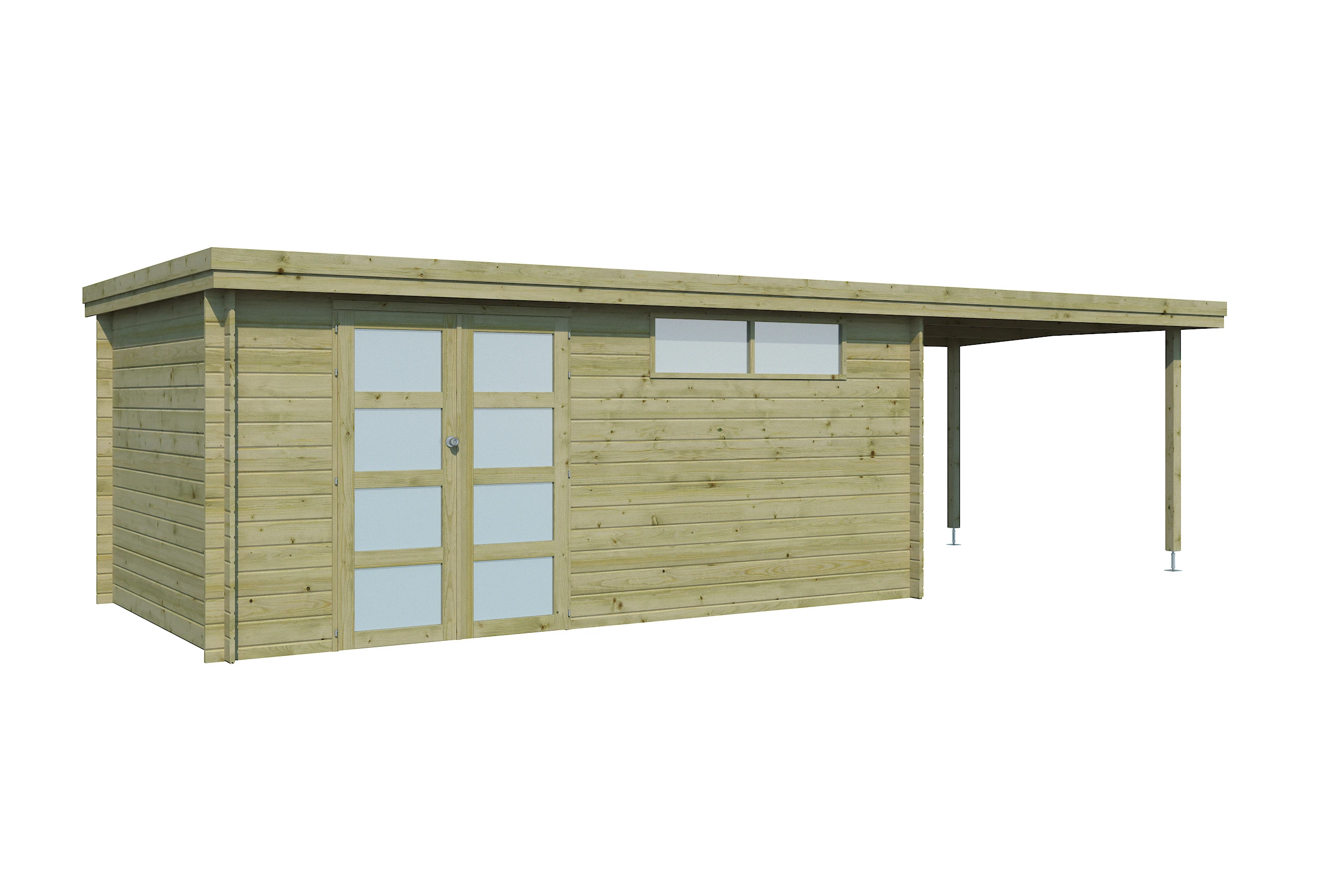 Woodlands Blokhut Oregon Met Overkapping Geïmpregneerd - 805 x 295 cm - Afbeelding 2