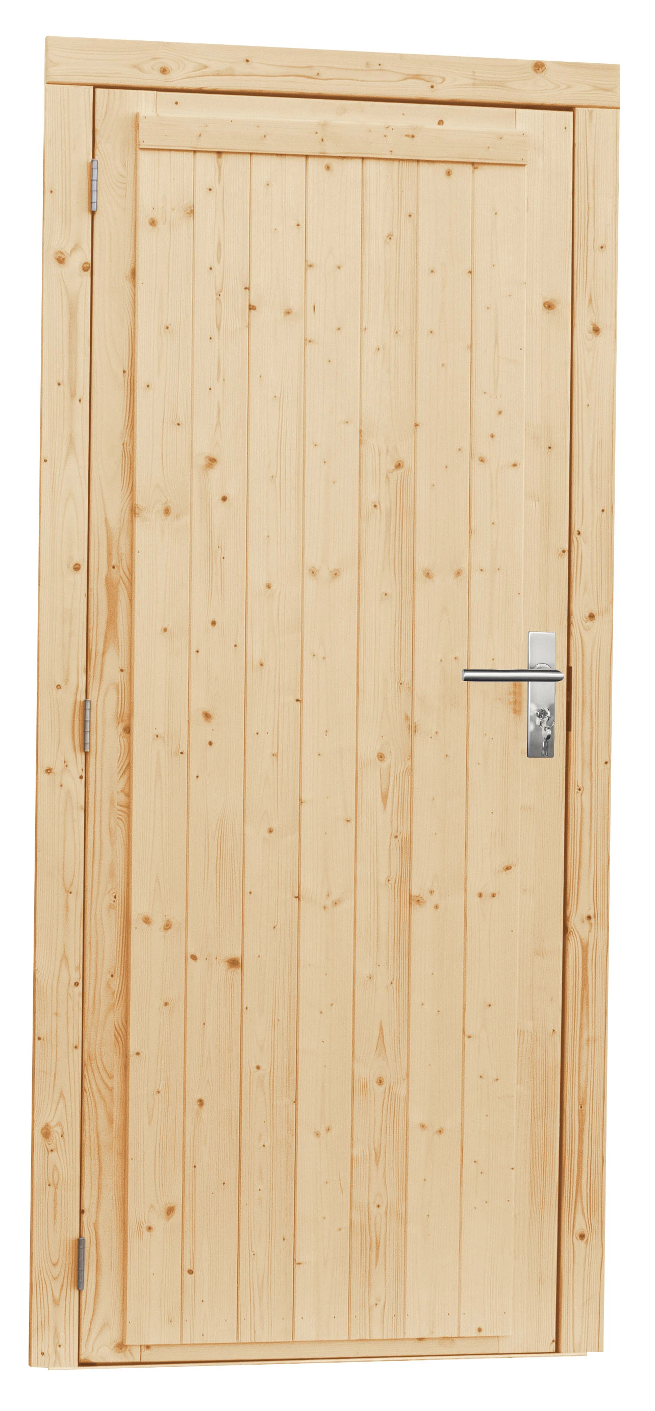 Vuren Enkele Dichte Deur Inclusief Kozijn Linksdr. Onbehandeld 90 x 201 cm - Afbeelding 1