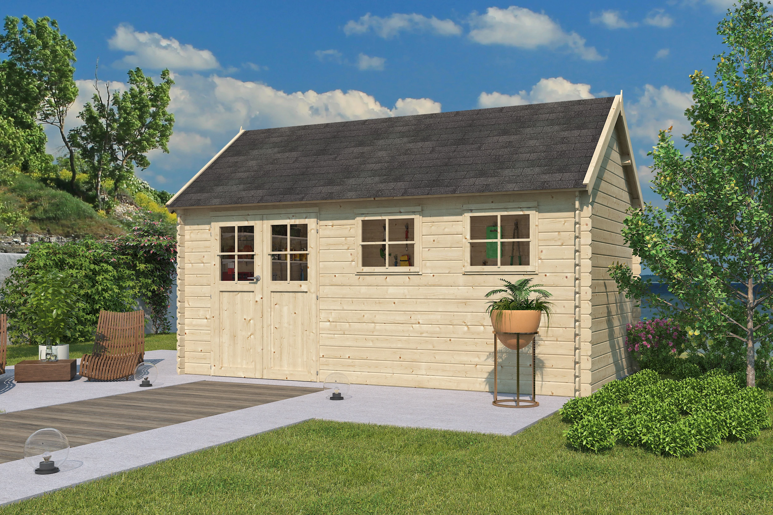 Woodlands Blokhut Gloucester XL 505 x 295 cm - Afbeelding 1