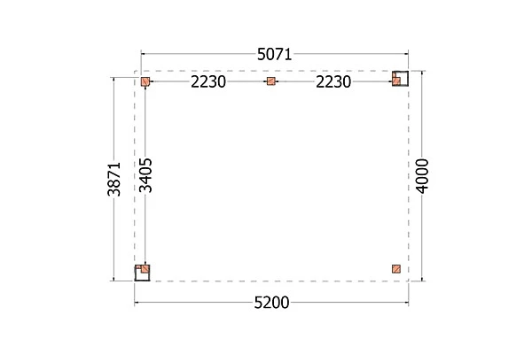 Trendhout Douglas Overkapping Verona Links 520 x 400 cm - Afbeelding 2