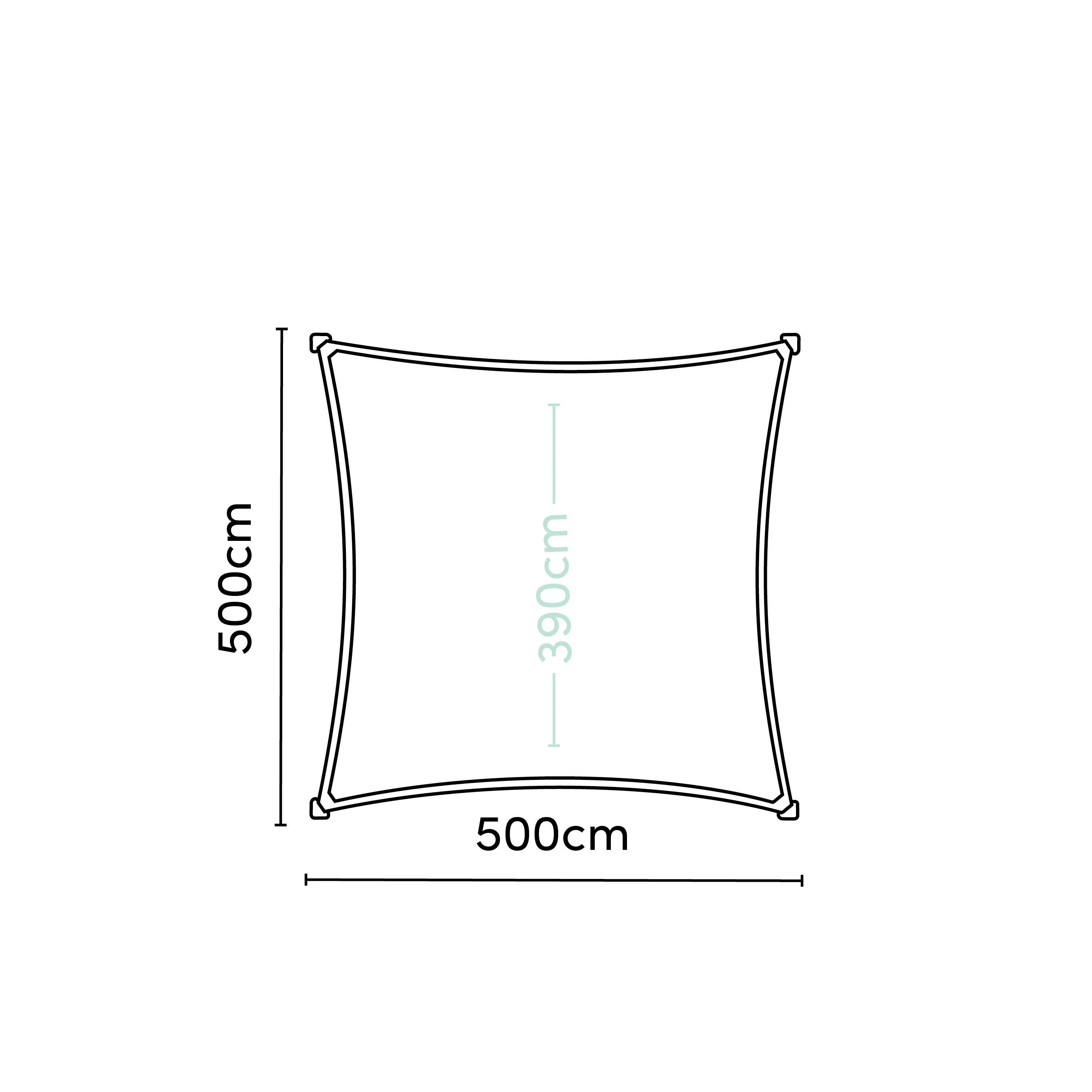 Platinum Schaduwdoek Waterproof Vierkant Cream 500 cm - Afbeelding 4