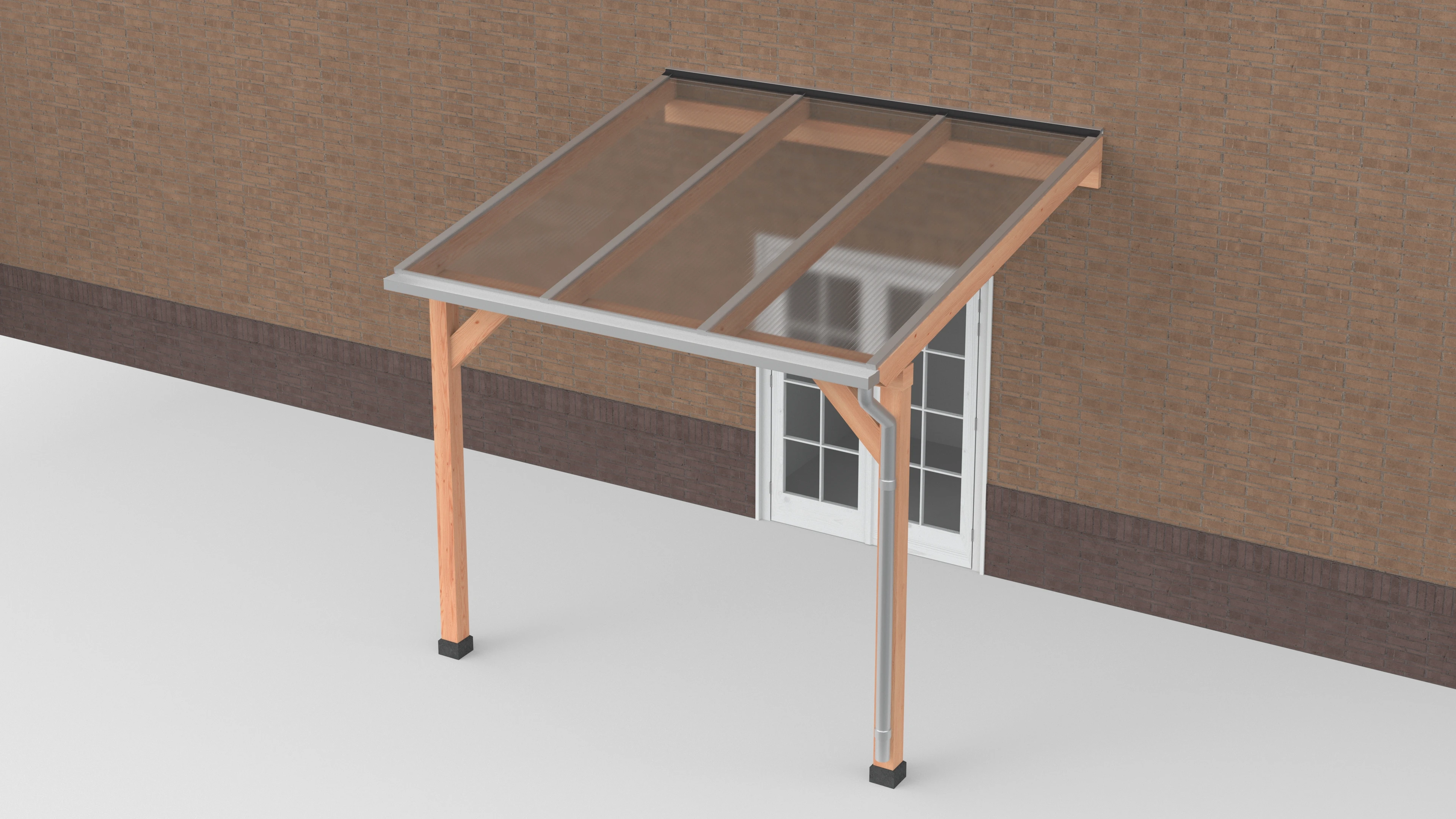 Douglas Terrasoverkapping Polycarbonaat Helder Geschaafd 300 x 300 cm - Afbeelding 1