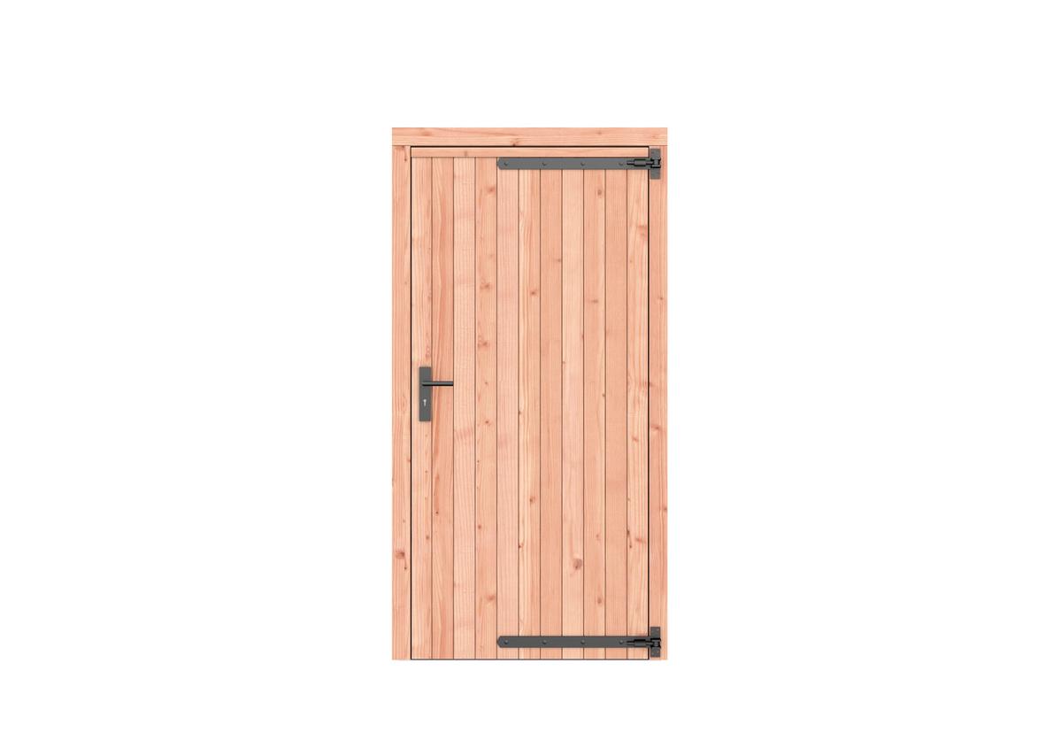 Douglas enkele deur dicht zwart beslag - 108 x 209 cm - Kleurloos Geimpregneerd - Rechtsdraaiend - Afbeelding 1
