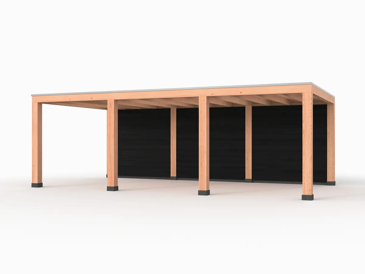 Douglas overkapping, 750 x 300, met zwarte achterwand, Westwood Modern - Afbeelding 1