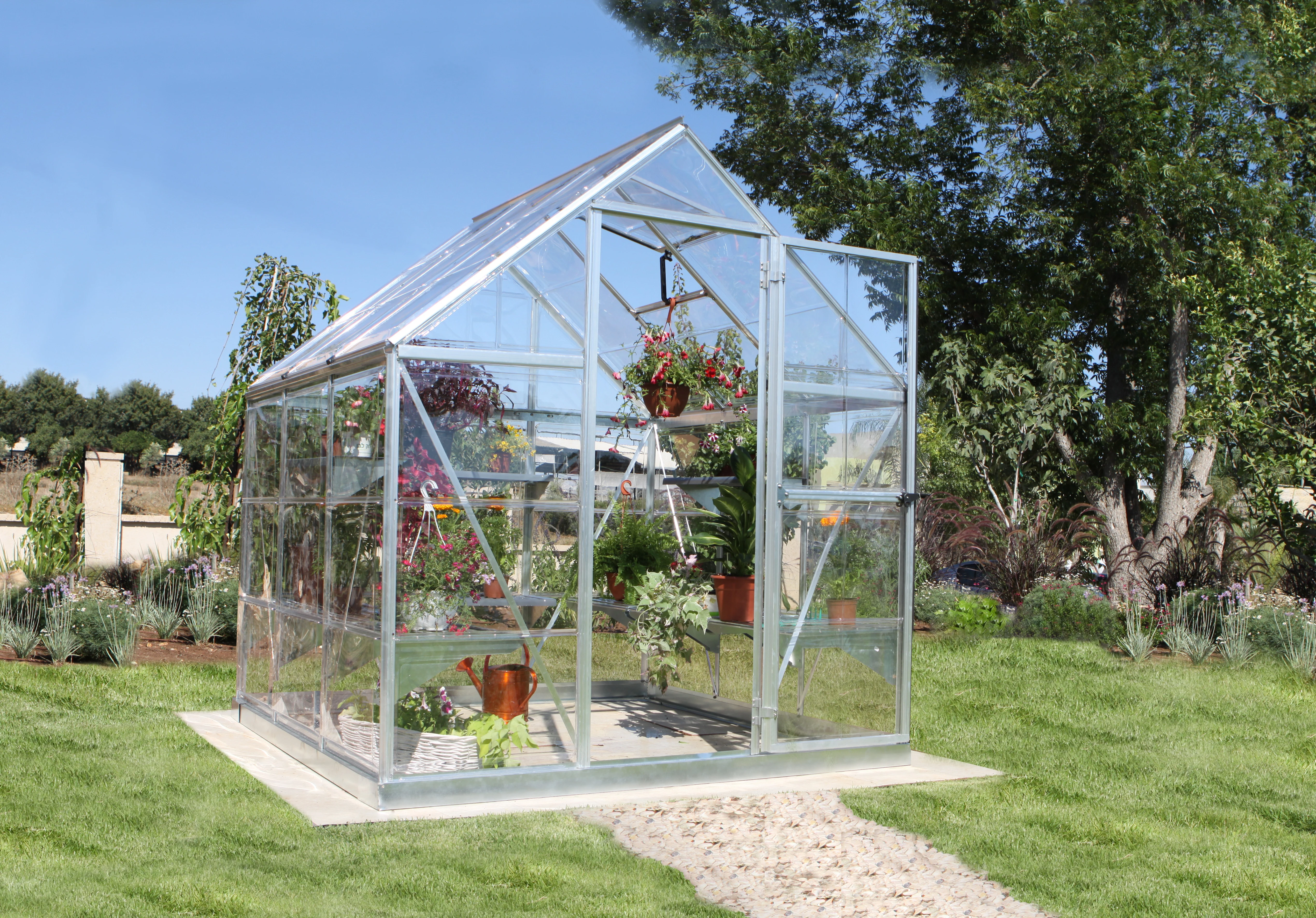 Palram Canopia Tuinkas Harmony 185 x 185 cm Zilver - Afbeelding 4