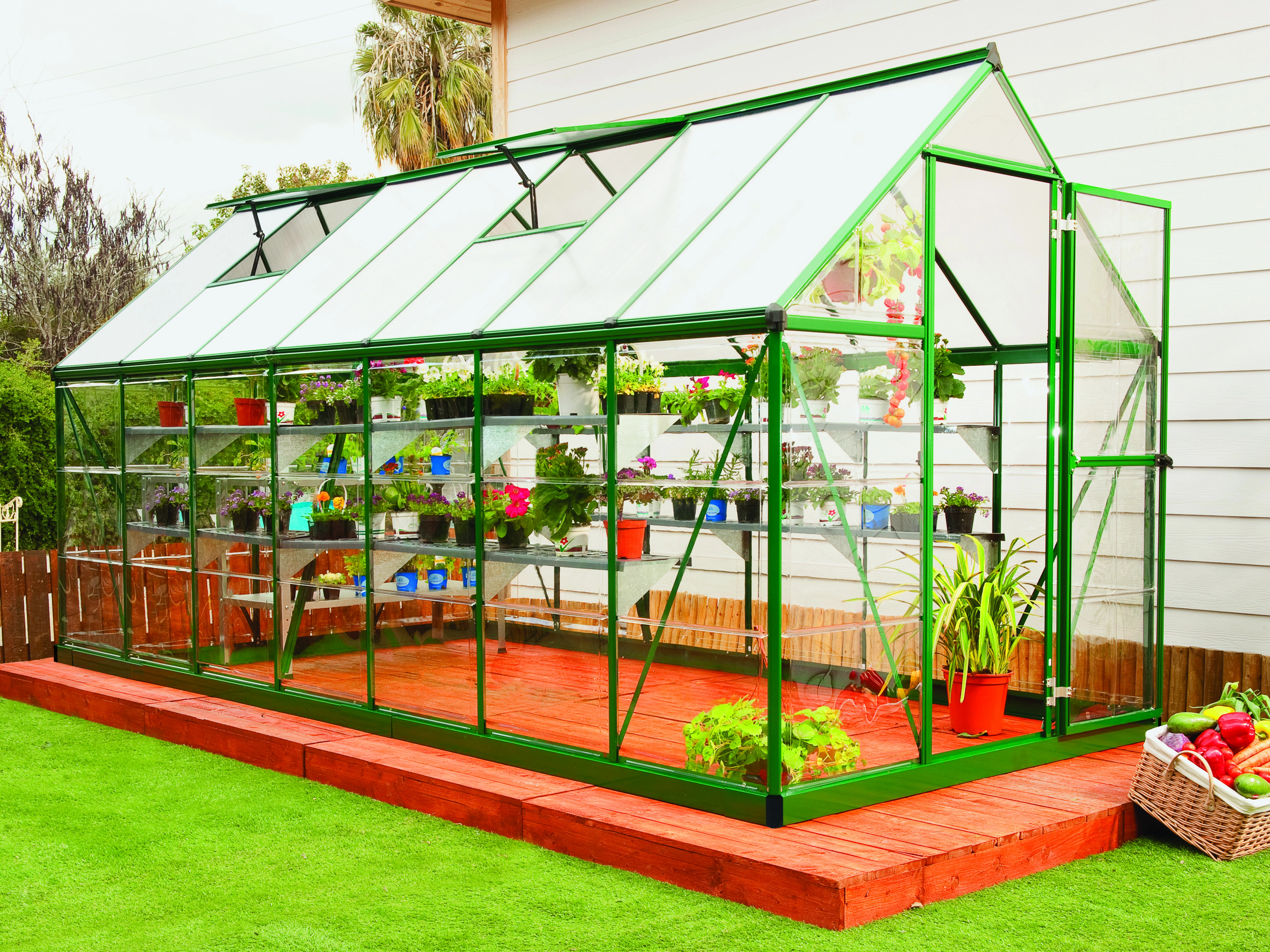 Palram Canopia Tuinkas Hybrid 185 x 424 cm Groen - Afbeelding 1