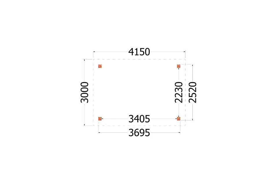 Trendhout Douglas Overkapping Siena 415 x 300 cm - Afbeelding 2