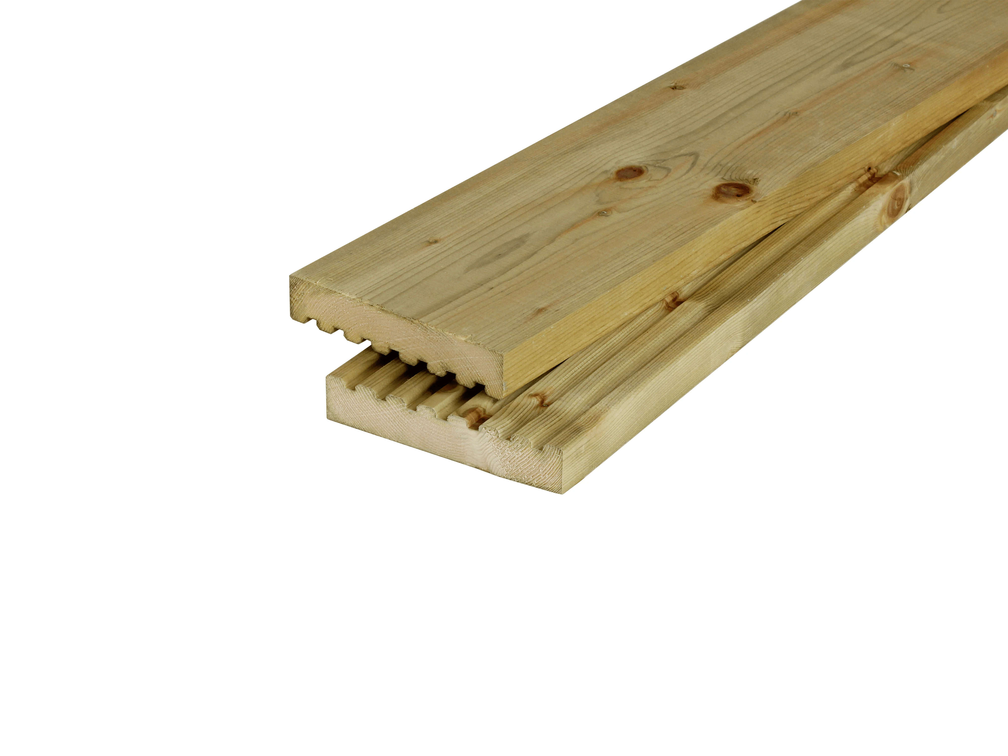 Vuren Vlonderplank/Dekdeel 2.8 x 14.5 cm (28 x 145 mm) Groen Geïmpregneerd - Lengte 300 cm - Afbeelding 1