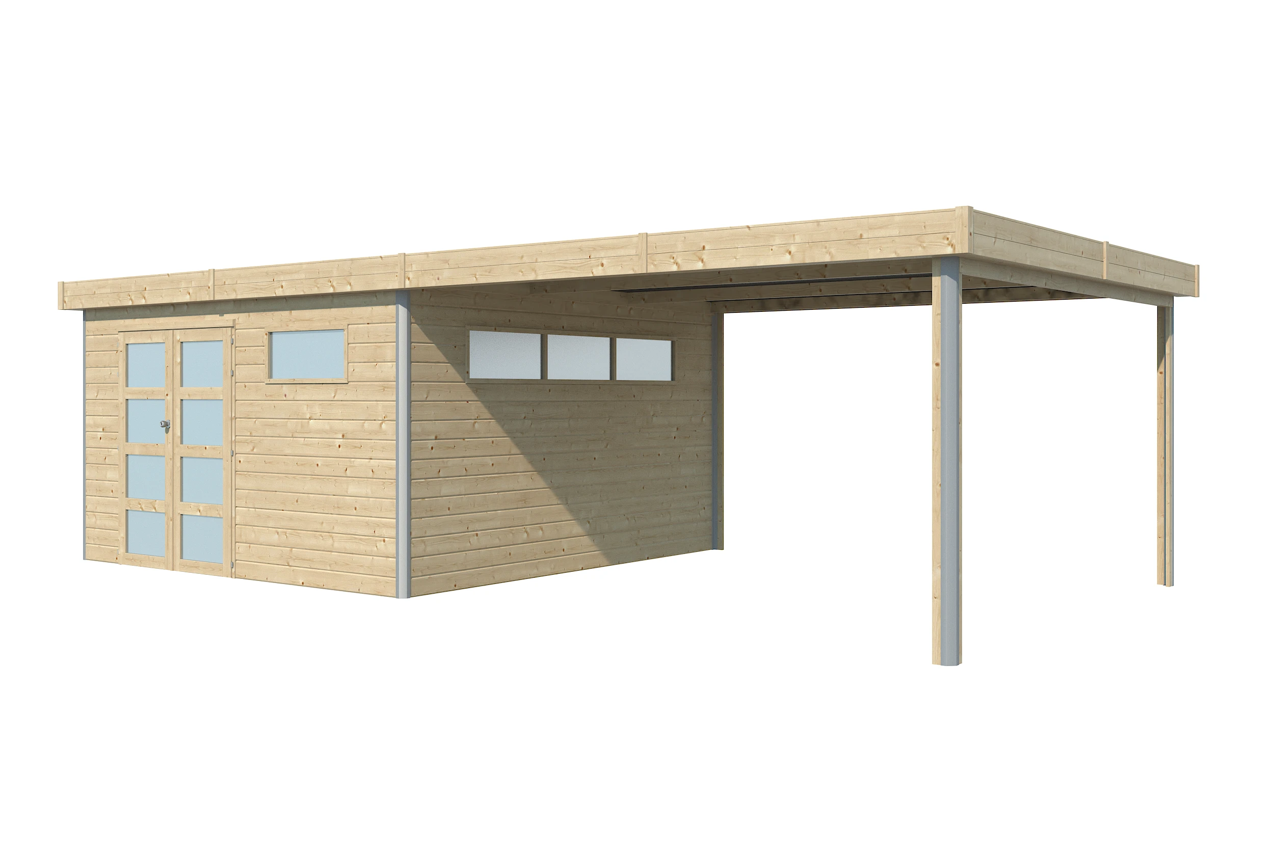 Woodlands Blokhut Kasuko met Overkapping en Dakisolatie 785 x 385 cm - Afbeelding 3