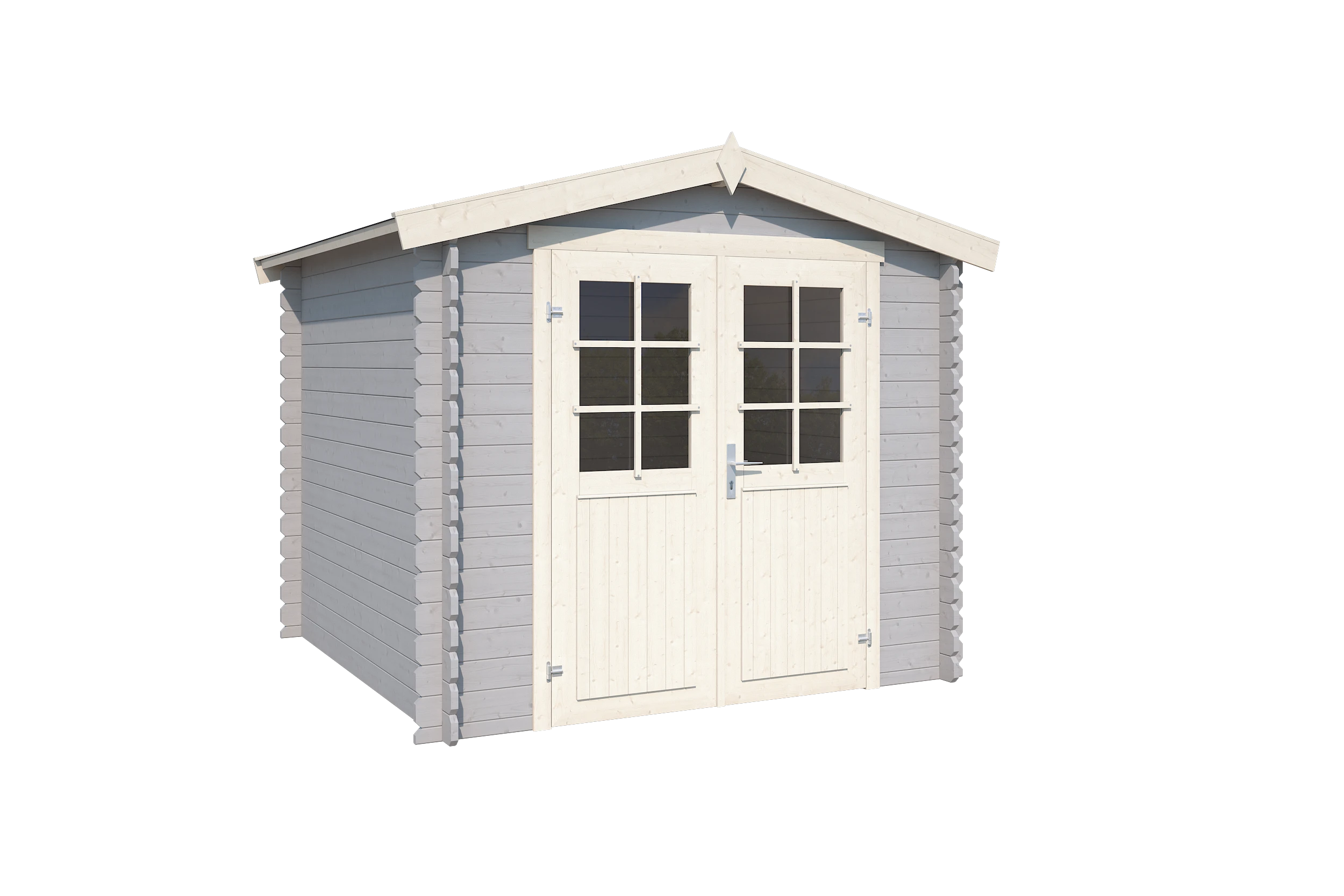 Outdoor Life Blokhut Ingo Platinum Grey-Wit 230 x 175 cm - Afbeelding 1