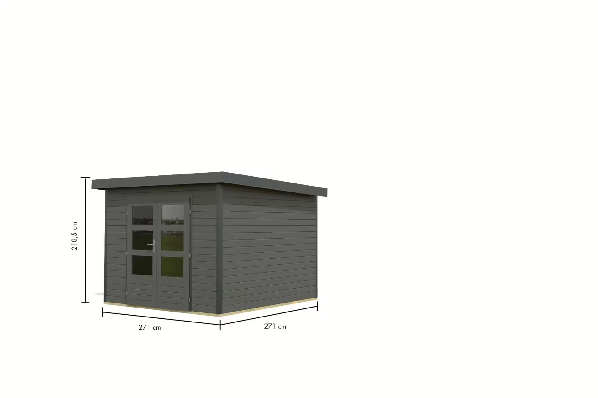 Karibu Tuinhuis Pluto B Antraciet-Antraciet 271 x 271 cm - Afbeelding 3