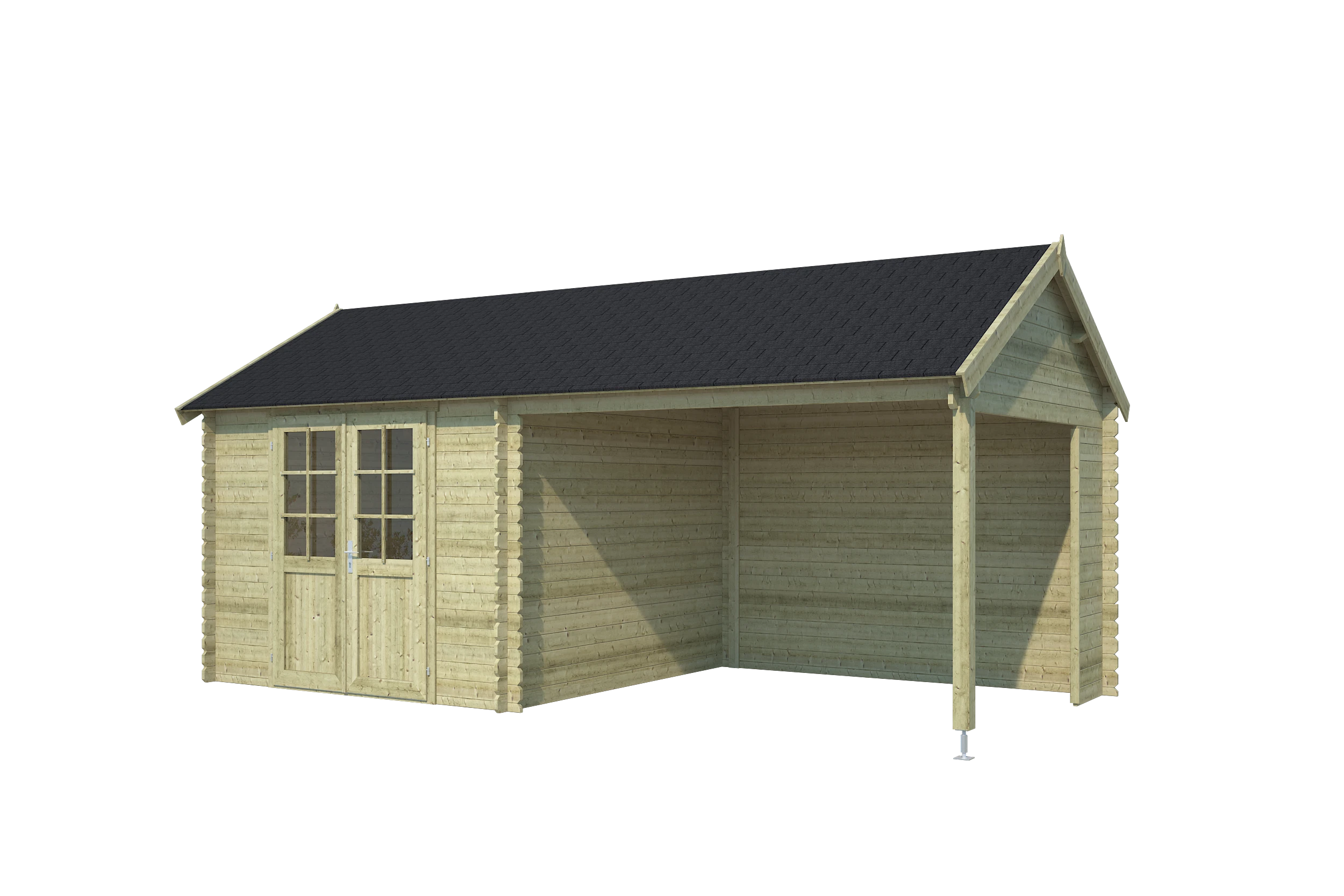 Outdoor Life Blokhut Fraya Groen Geïmpregneerd 575 x 275 cm - Afbeelding 1