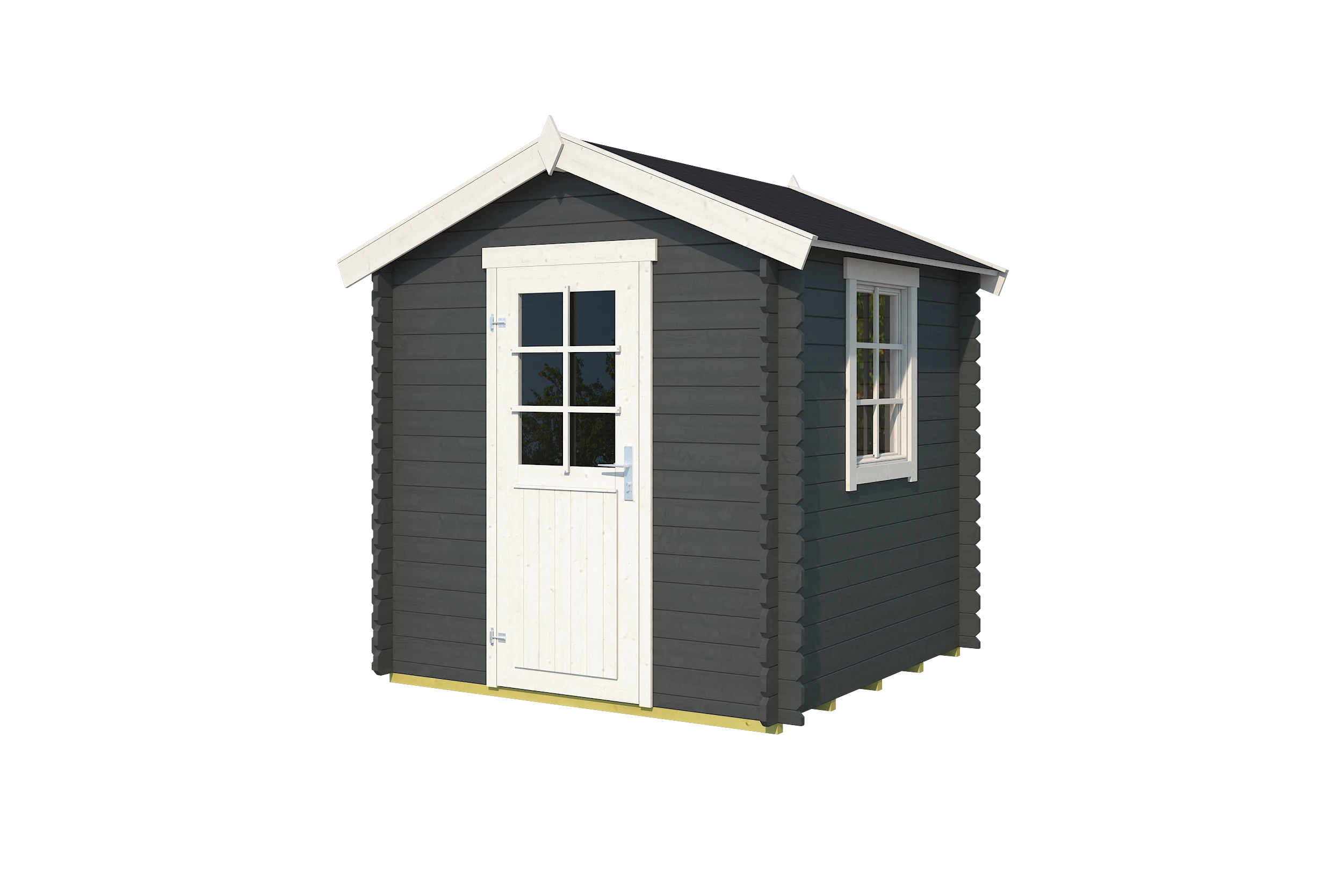 Outdoor Life Blokhut Wels Carbon Grey-Wit 200 x 200 cm - Afbeelding 2