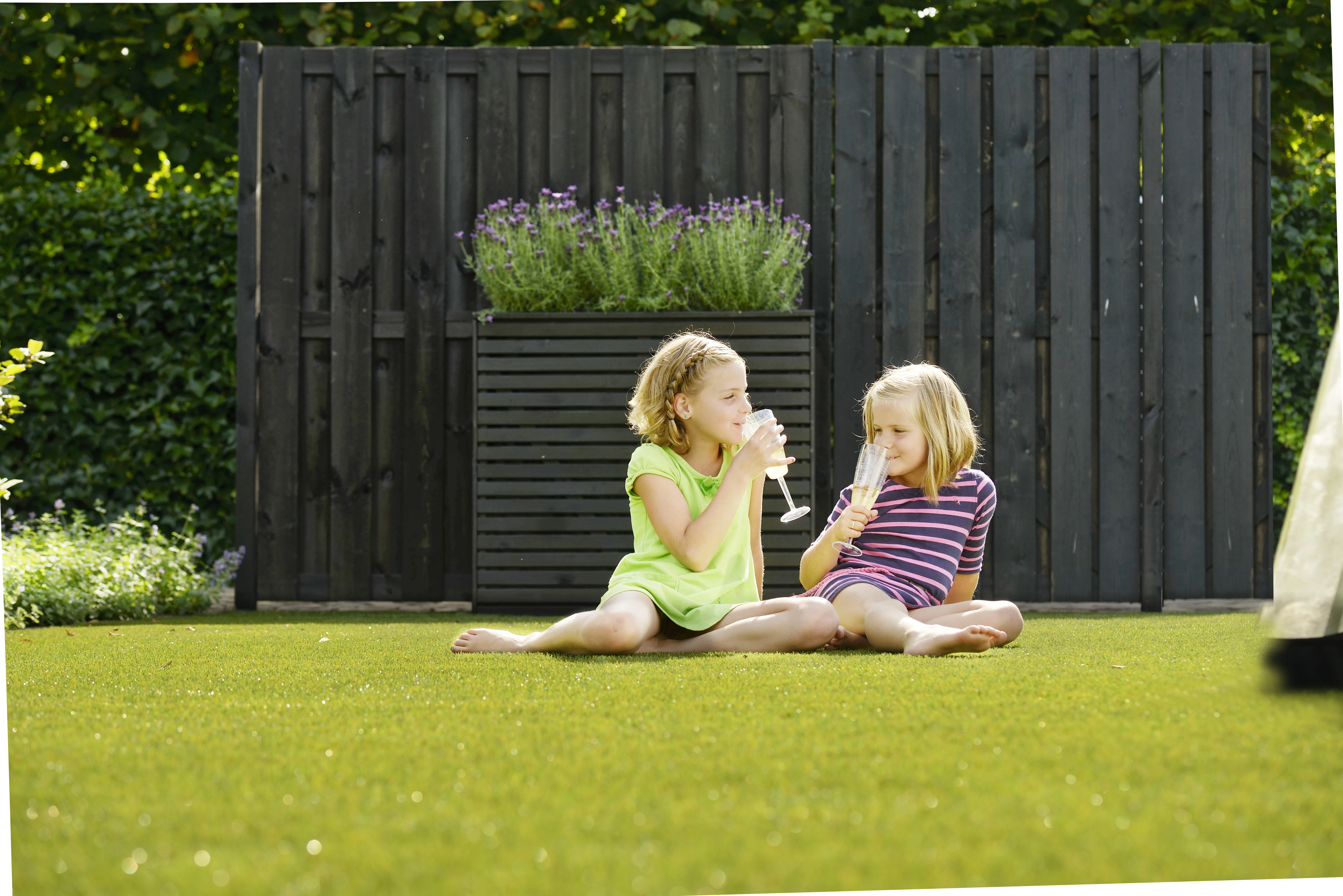 Naaldhout Schutting 180 x 180 cm Zwart Gedompeld - Afbeelding 3