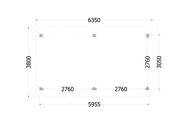 Trendhout Douglas Overkapping Zadeldak XL 635 x 380 cm OP = OP - Afbeelding 2