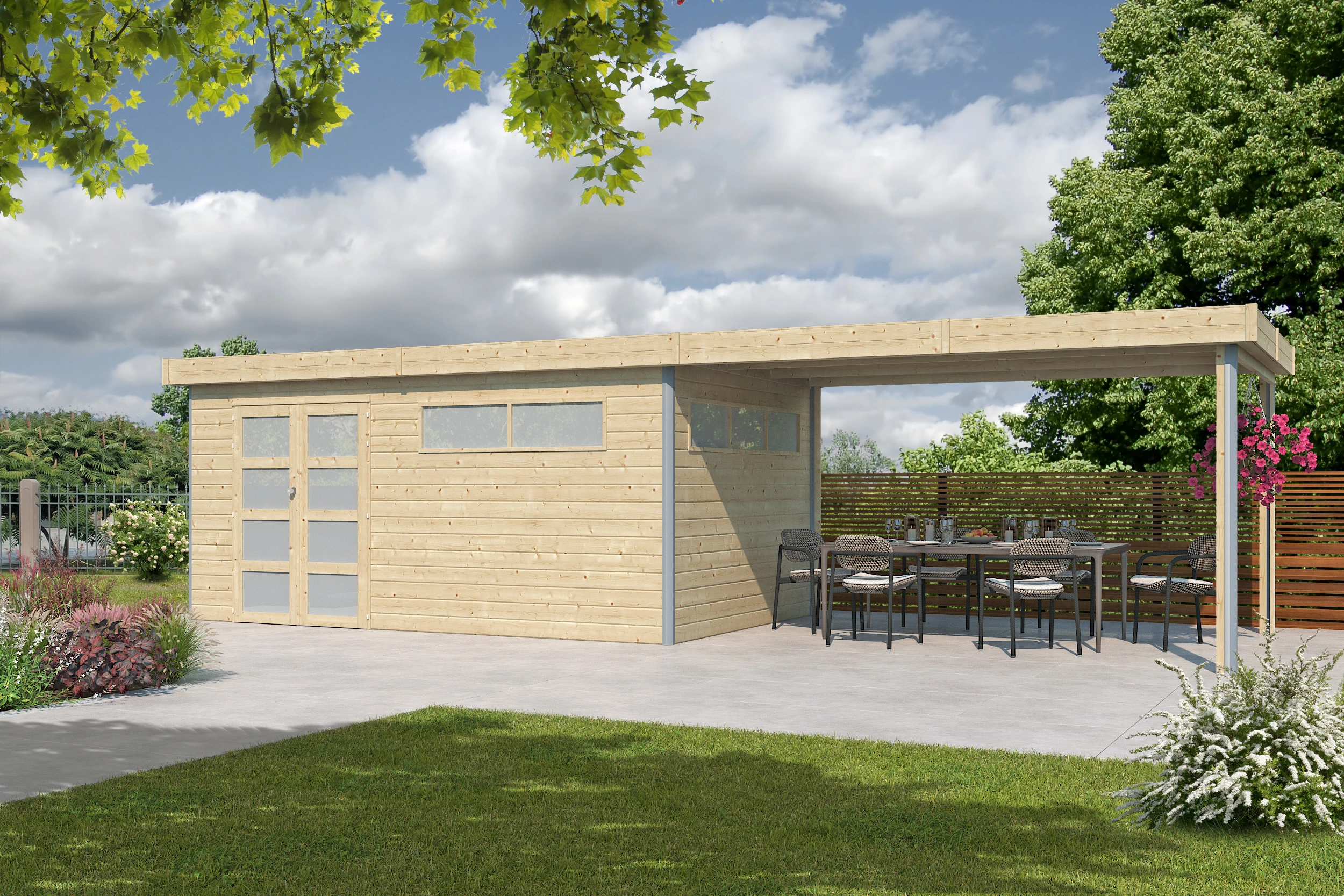 Woodlands Blokhut Kasuko 885 x 295 cm - Afbeelding 1