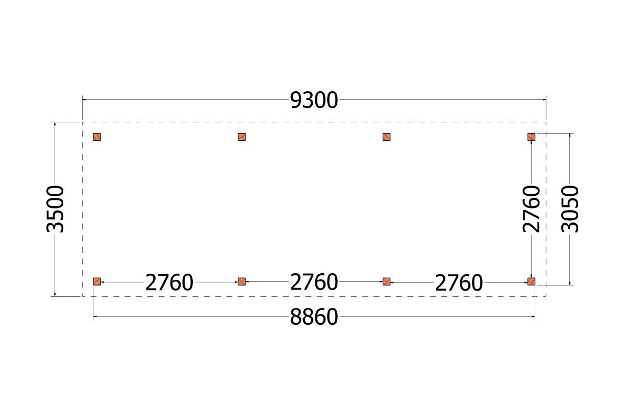 Trendhout Douglas Overkapping Siena 930 x 350 cm - Afbeelding 2