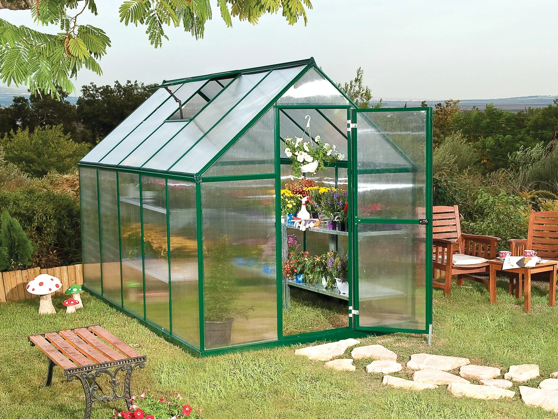 Palram Canopia Tuinkas Mythos 185 x 305 cm Groen - Afbeelding 3