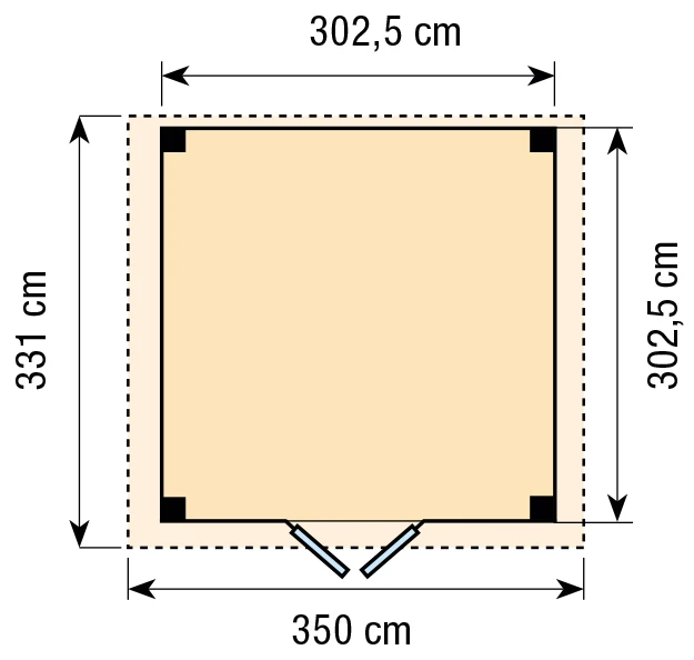 Vuren Tuinhuis Bosuil 300 x 300 cm - Afbeelding 2