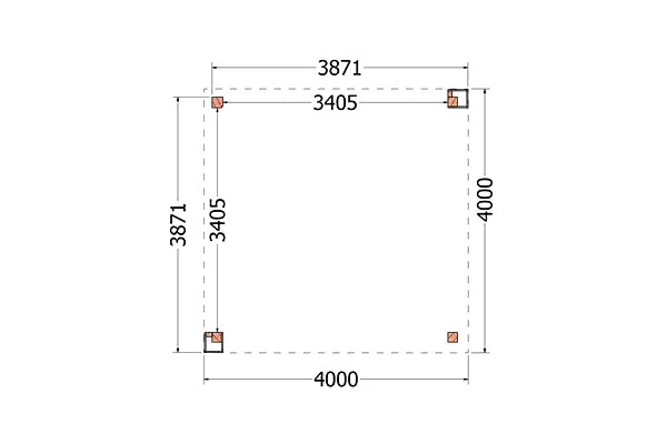 Trendhout Douglas Overkapping Verona Links 400 x 400 cm - Afbeelding 2