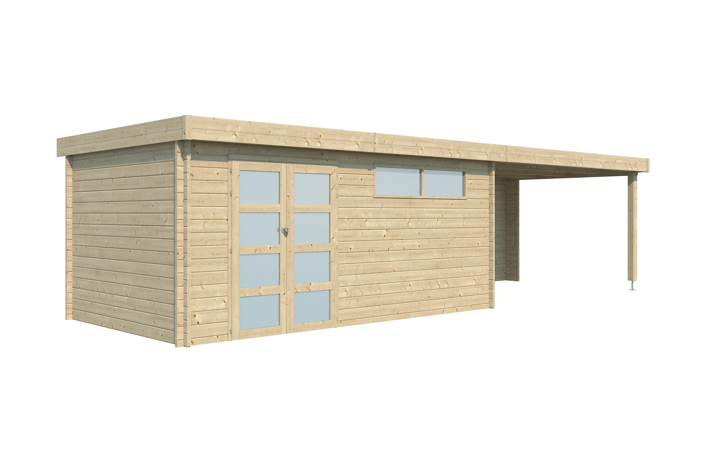 Woodlands Blokhut Modern met Overkapping en Dakisolatie 905 x 295 cm - Afbeelding 8
