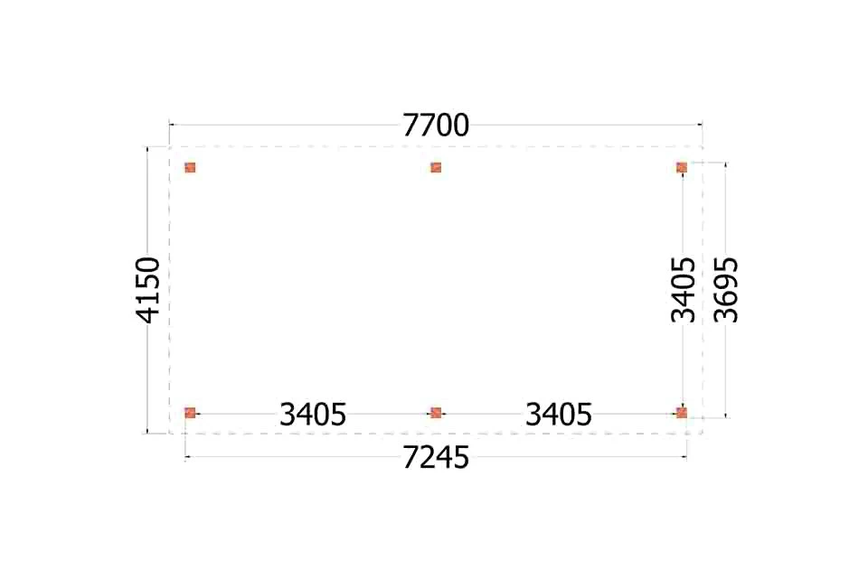 Trendhout Douglas Overkapping Siena 770 x 415 cm - Afbeelding 2